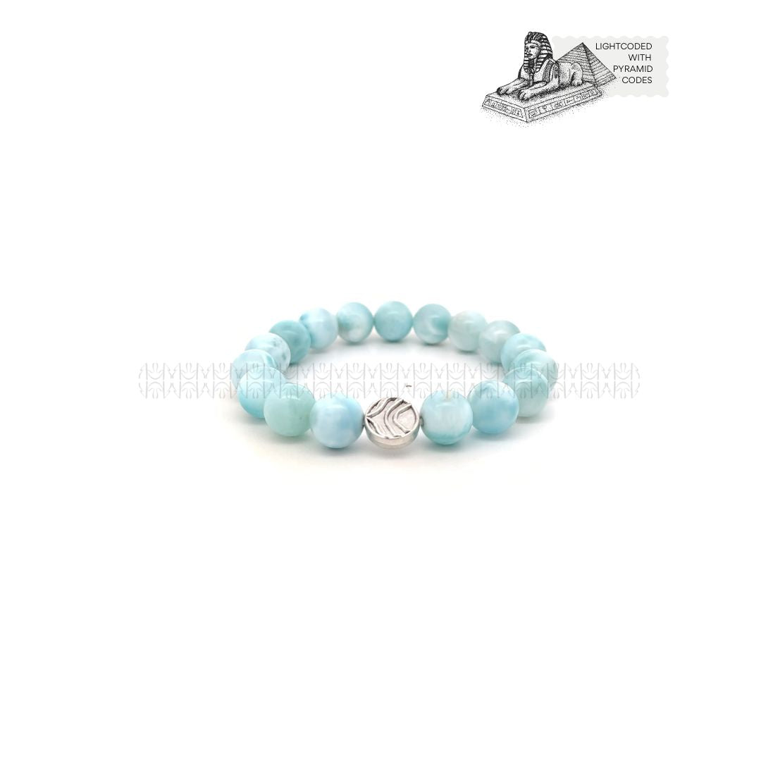 Clear Ancestral Trauma Larimar Bracelet 12 mm