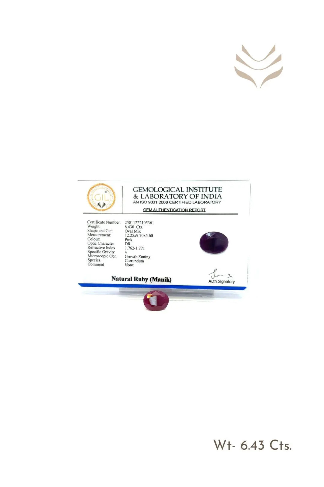 Light-Coded African Ruby - 6.43 Ct