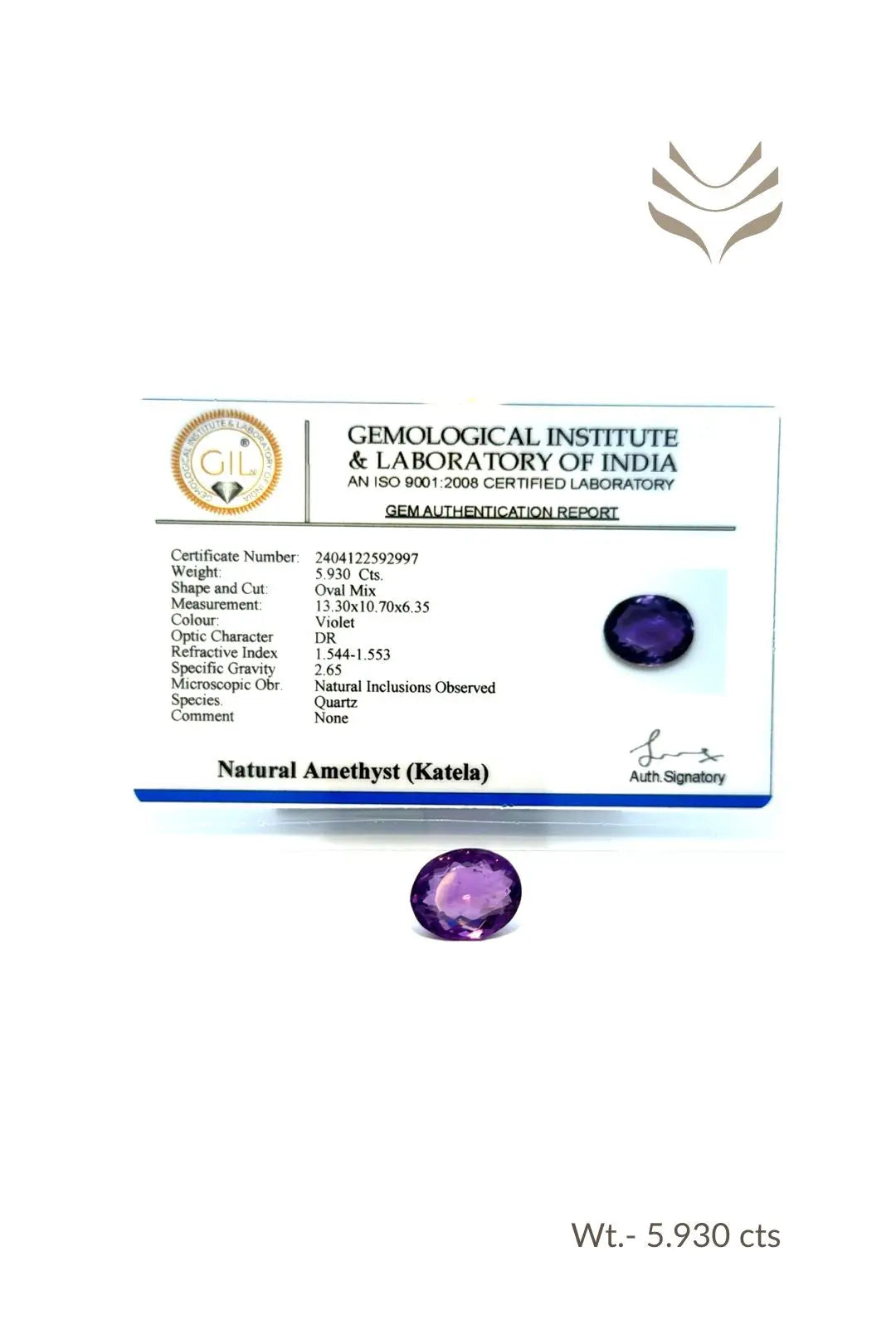 Light-Coded Amethyst - 5.93 Ct