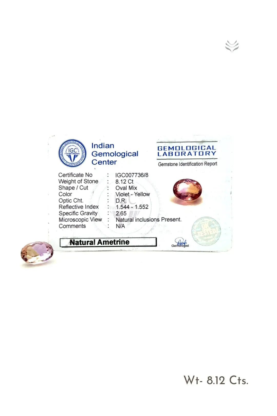 Light-Coded Ametrine - 8.12 Ct