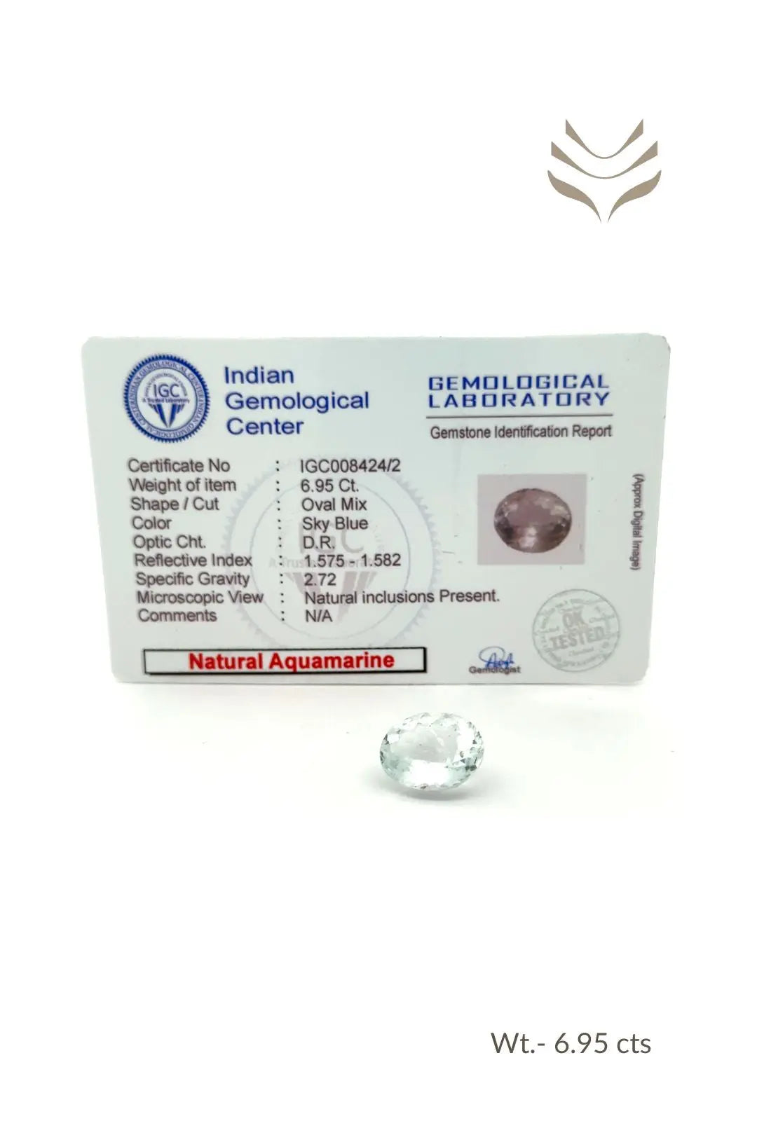 Light-Coded Aquamarine - 6.95 Ct