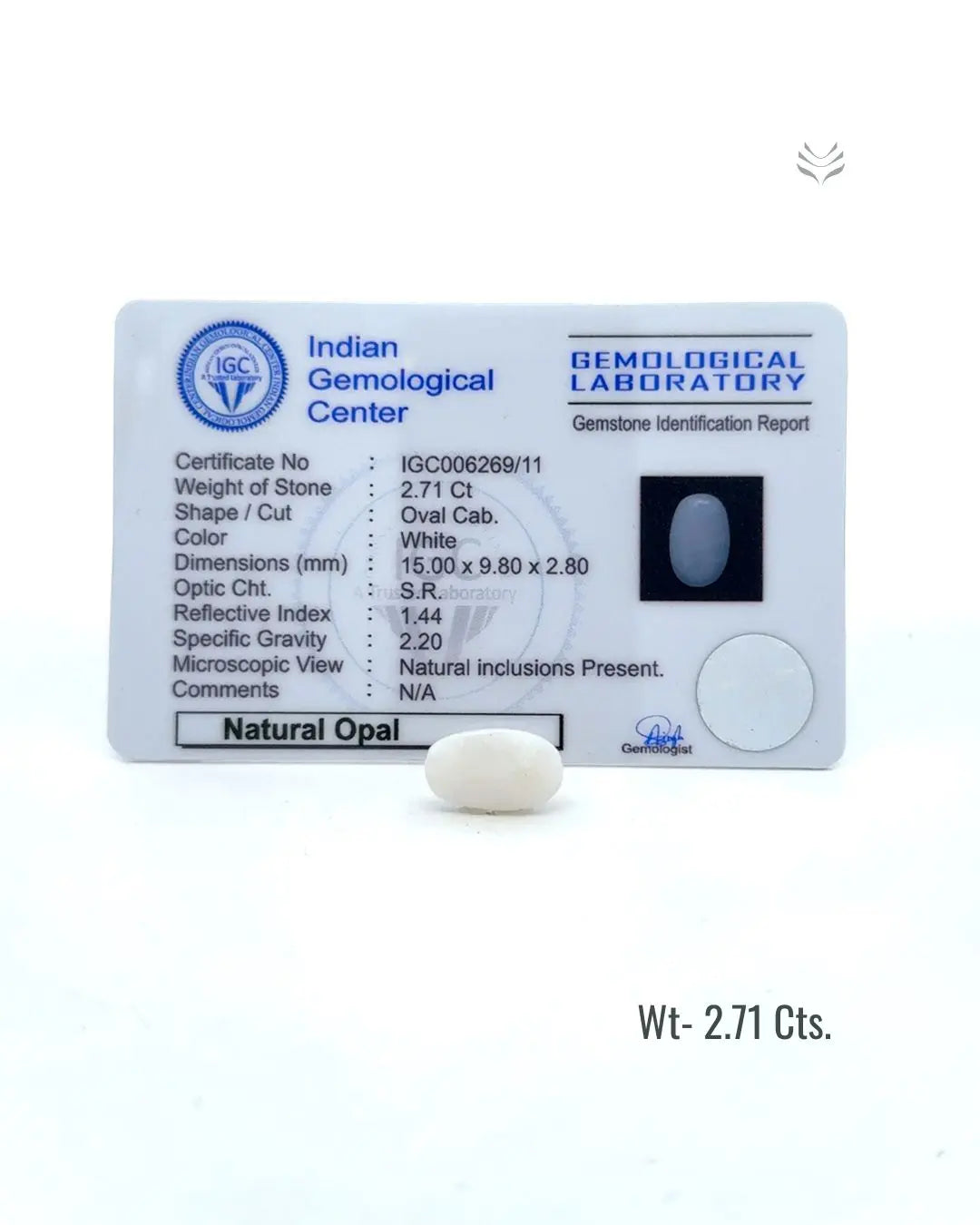 Light-Coded Australian White Opal - 2.71 Ct