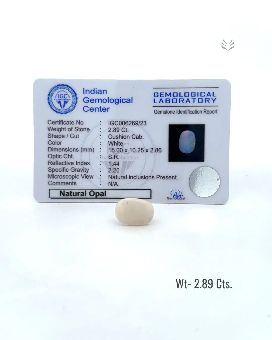 Light-Coded Australian White Opal - 2.89 Ct