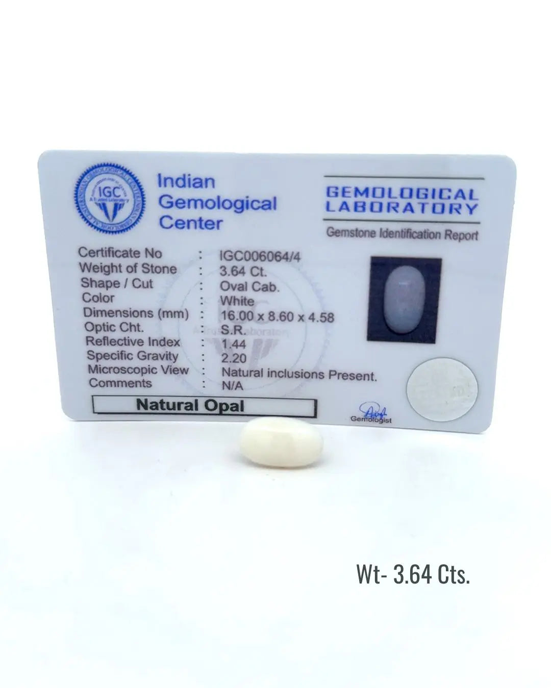 Light-Coded Australian White Opal - 3.64 Ct