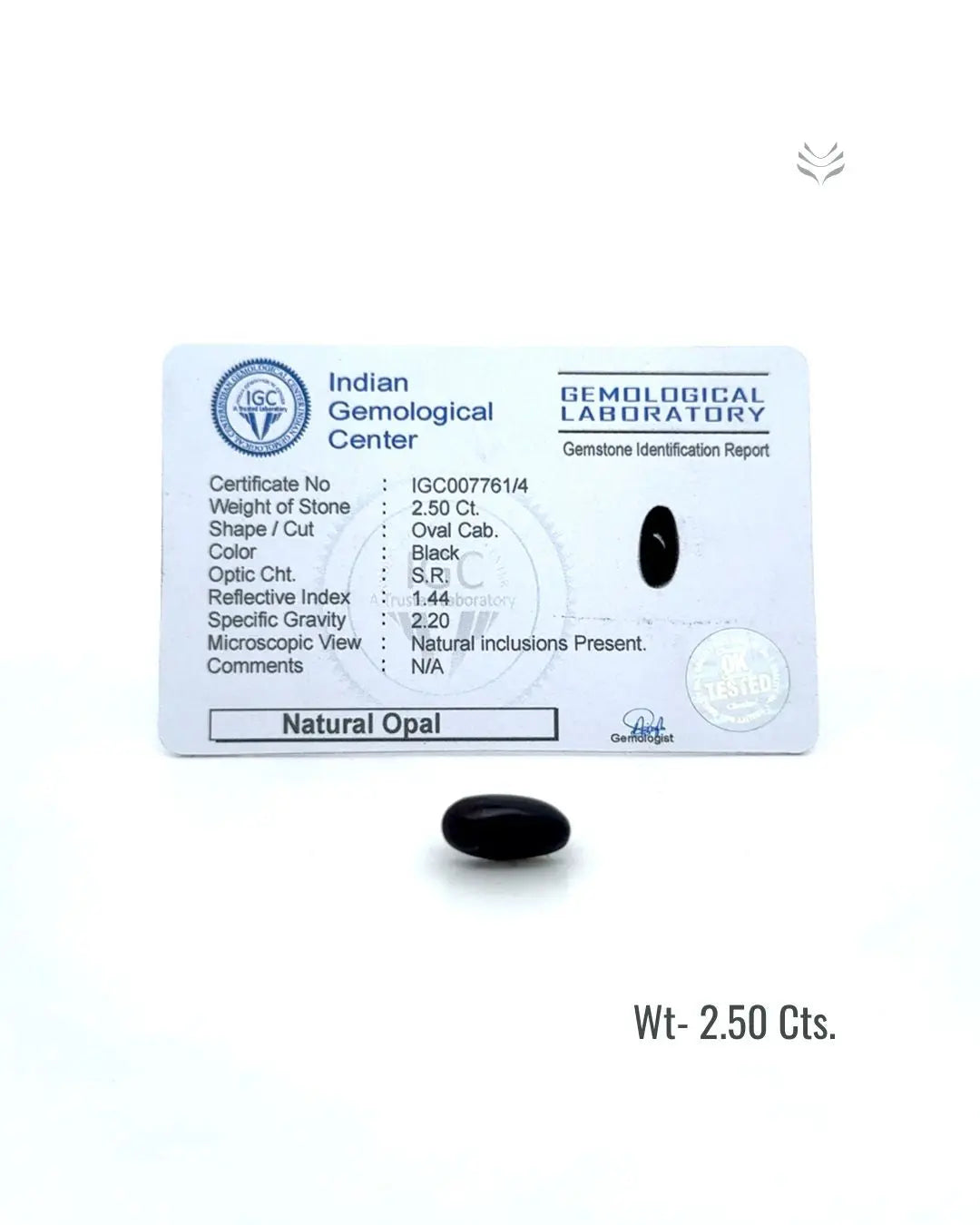 Light-Coded Black Opal - 2.50 Ct