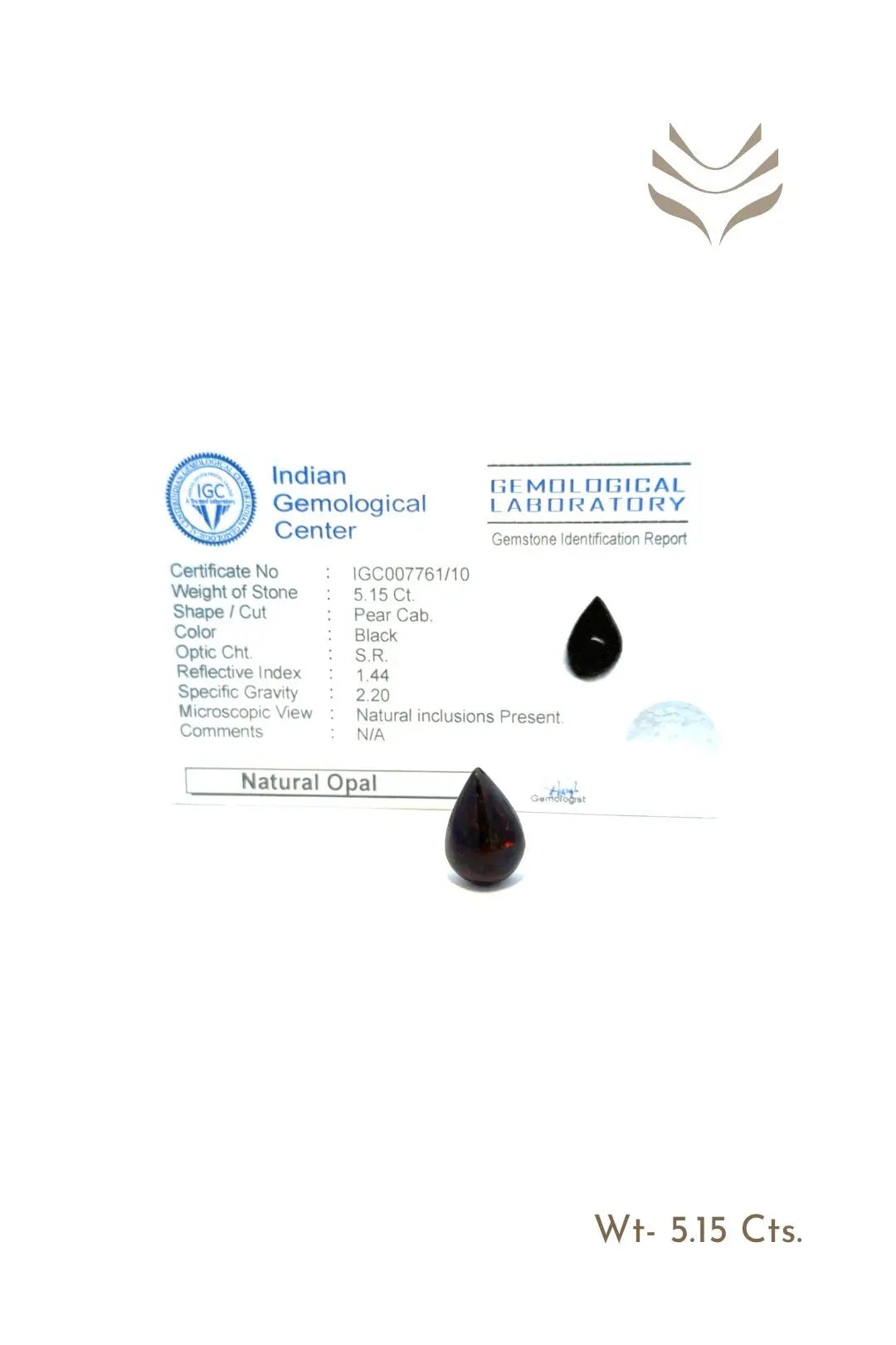 Light-Coded Black Opal - 5.15 Ct