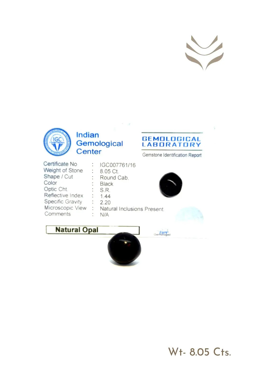 Light-Coded Black Opal - 8.05 Ct