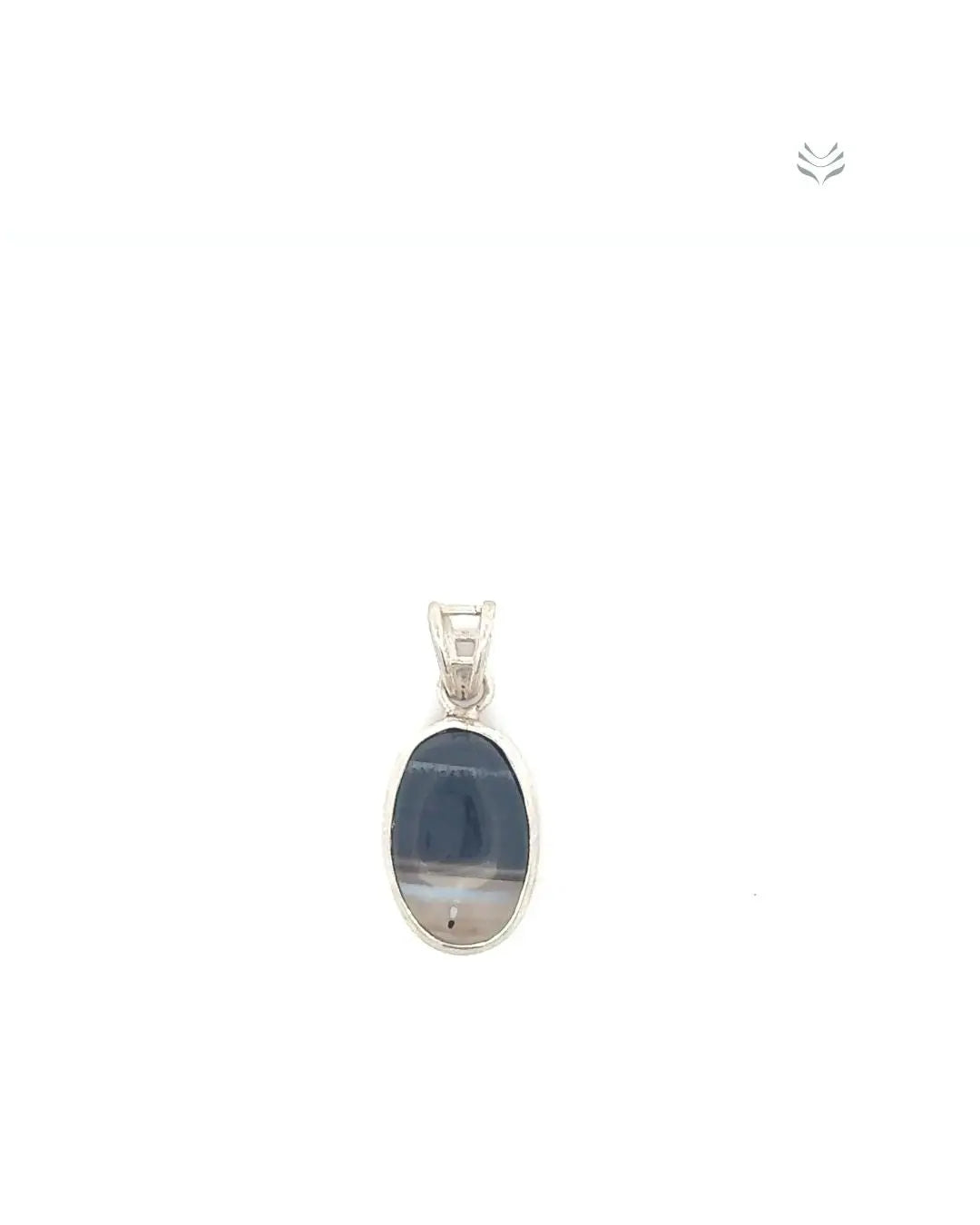 Light-Coded Black Sulemani Silver Pendant