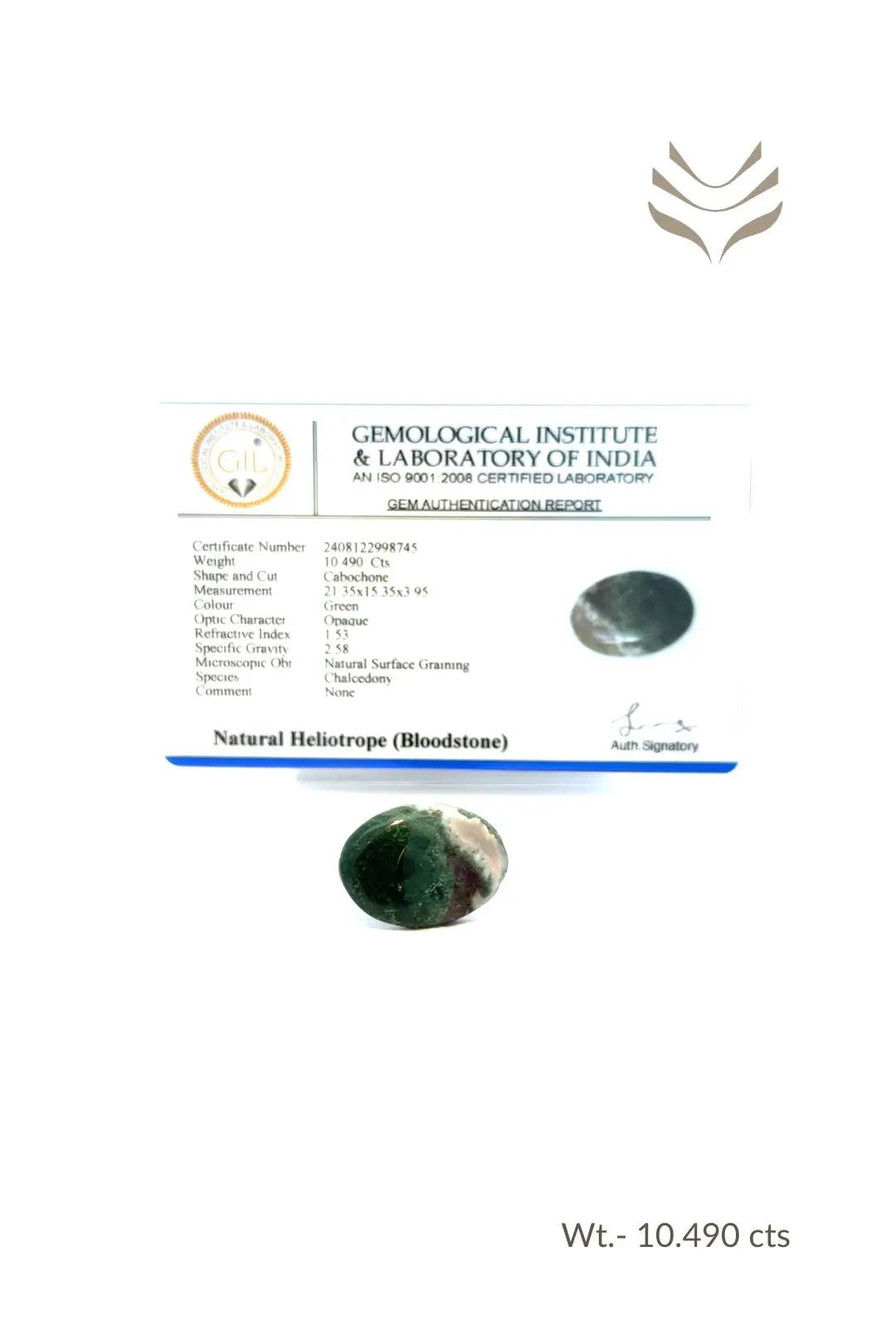 Light-Coded Bloodstone - 10.49 Ct