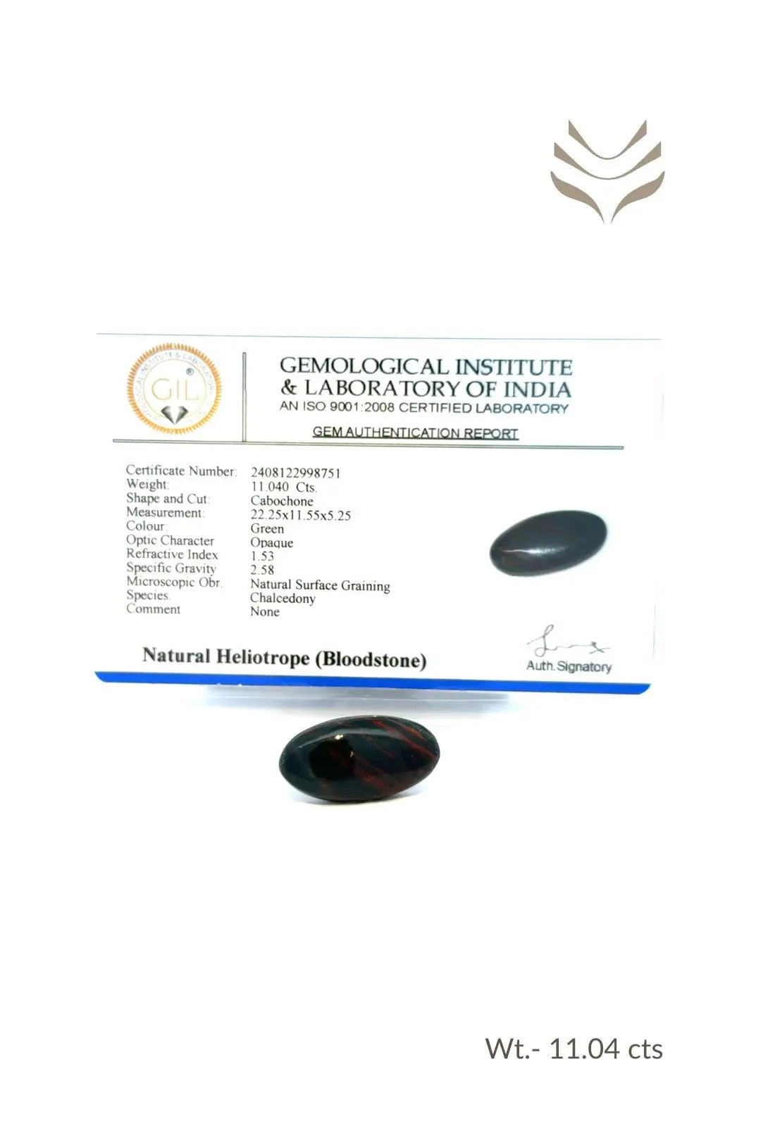 Light-Coded Bloodstone - 11.04 Ct