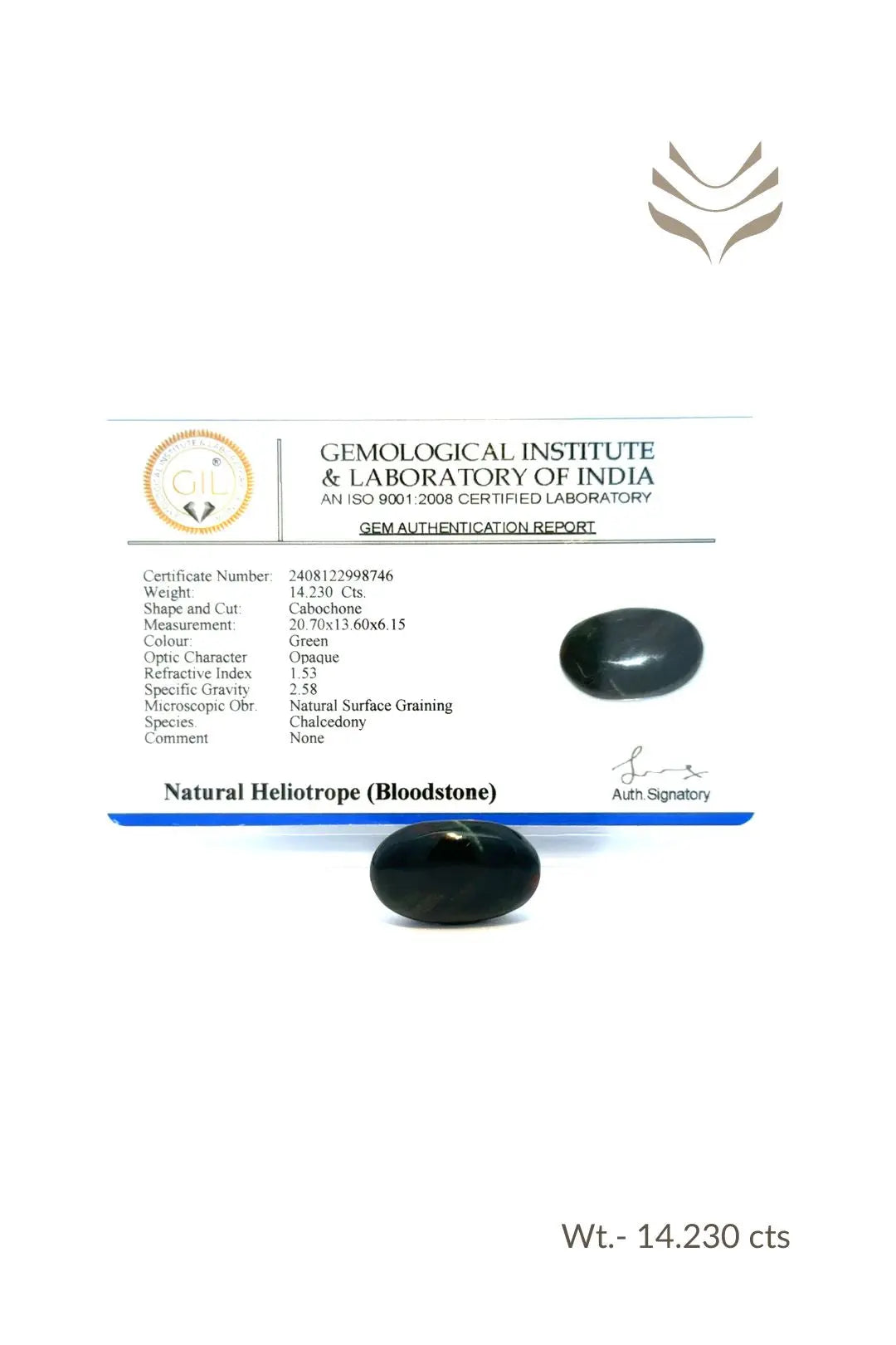 Light-Coded Bloodstone - 14.23 Ct