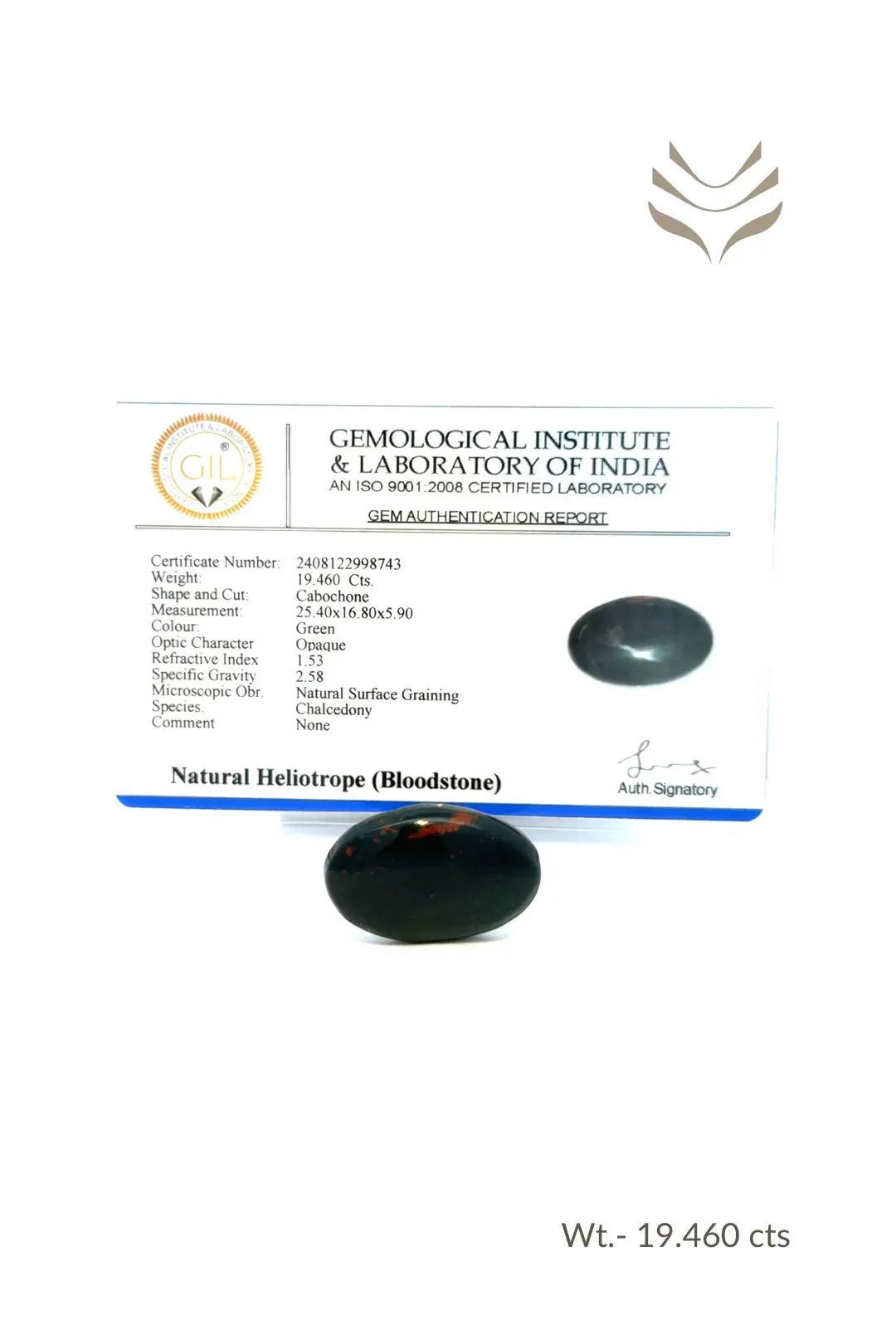 Light-Coded Bloodstone - 19.46 Ct