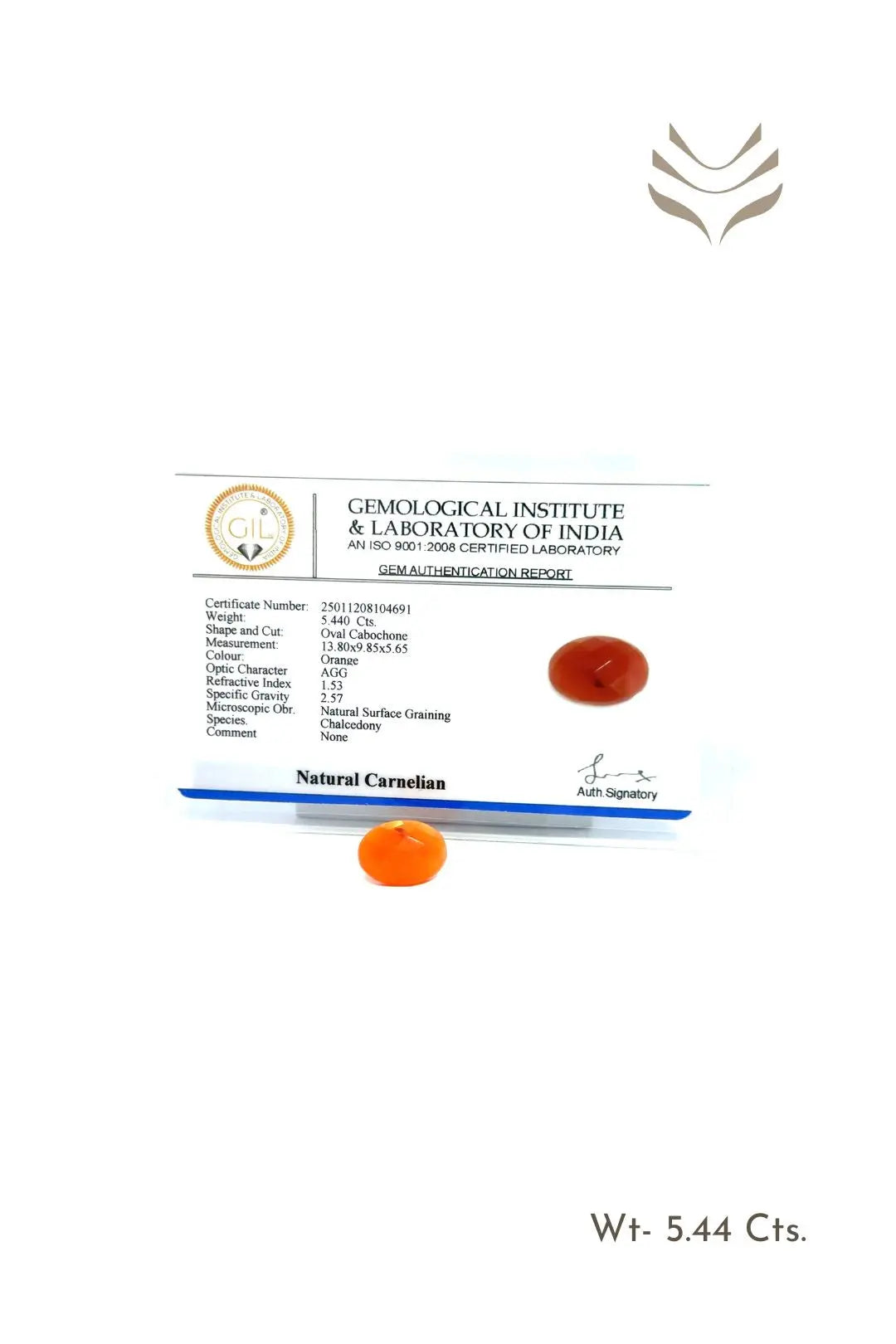 Light-Coded Carnelian - 5.44 Ct