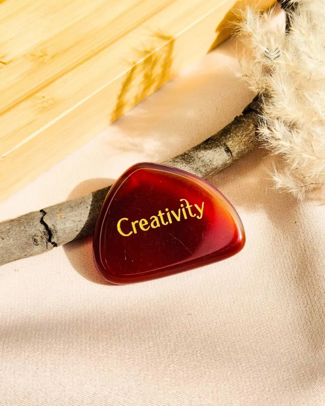 Light-Coded Carnelian Creativity Palmstone