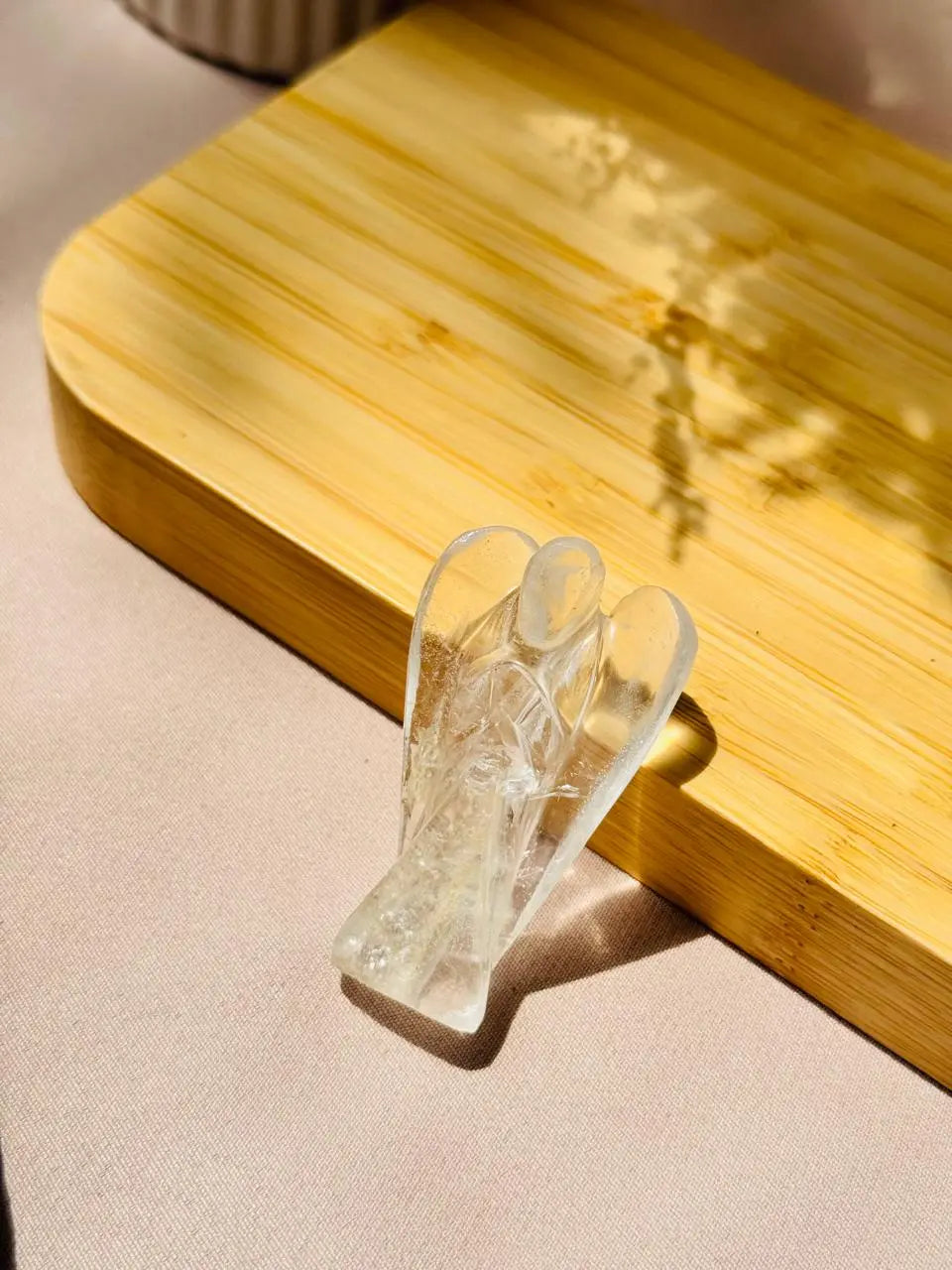 Light-Coded Clear Quartz Bedside Angel