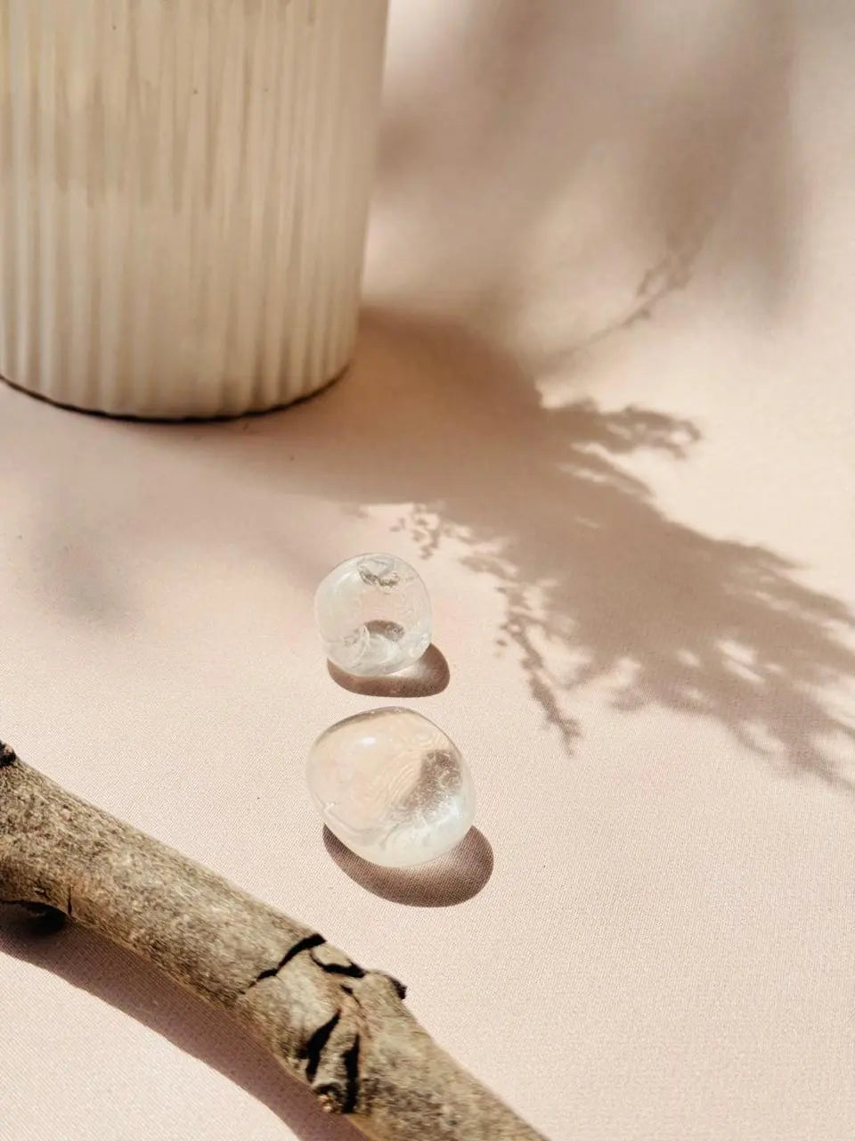 Light-Coded Clear Quartz Tumbles