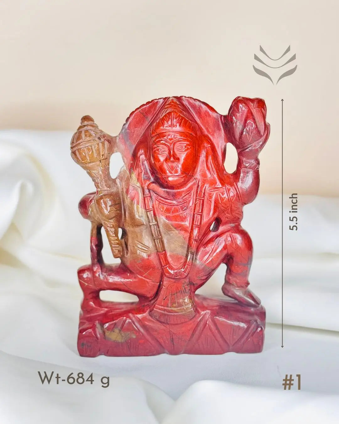 Light-Coded Crystal Lord Hanuman for Good Luck and Protection (Sankat Mochan) - 684gm #1