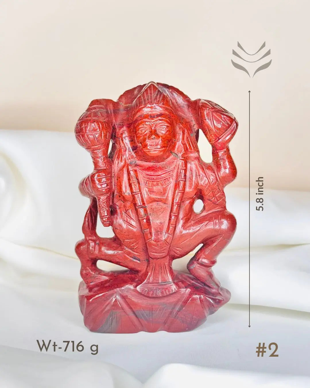 Light-Coded Crystal Lord Hanuman for Good Luck and Protection (Sankat Mochan) - 716 gm #1