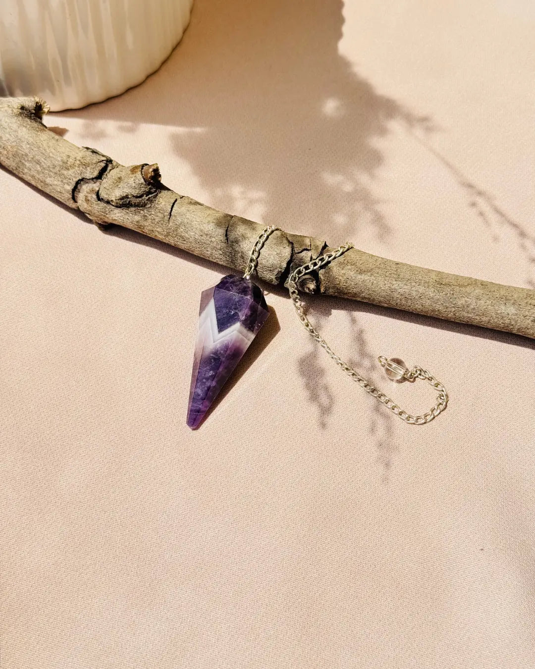 Light-Coded Crystal Pendulum - Amethyst