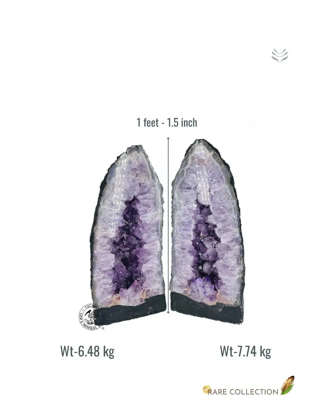Light-Coded Double Power Duo Amethyst Geode #1
