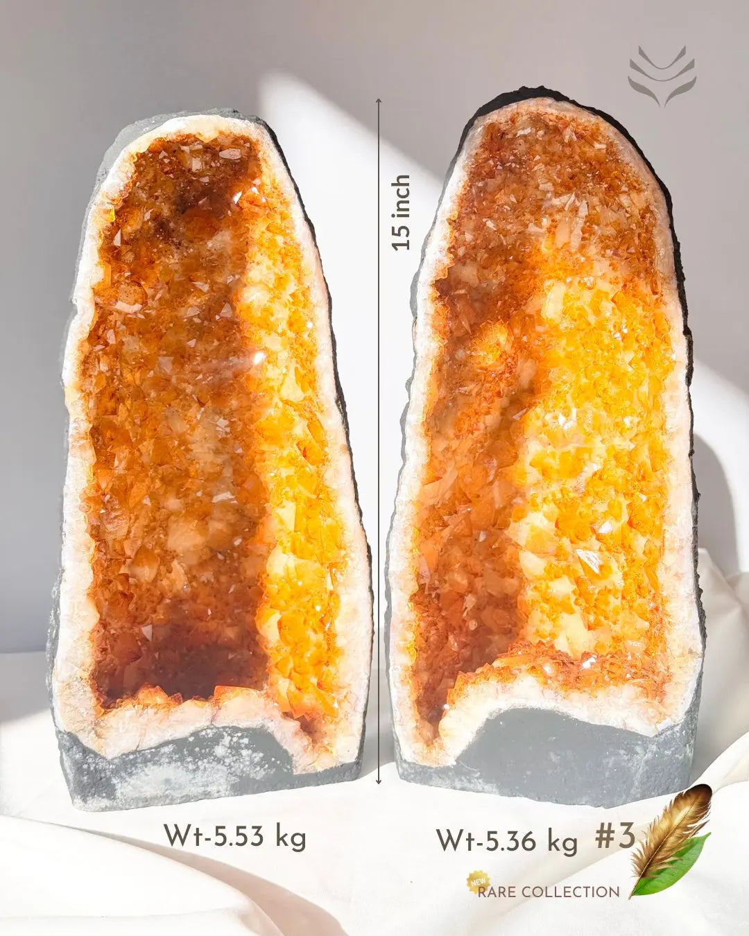 Light-Coded Double Power Duo Citrine Geode (Part-2)