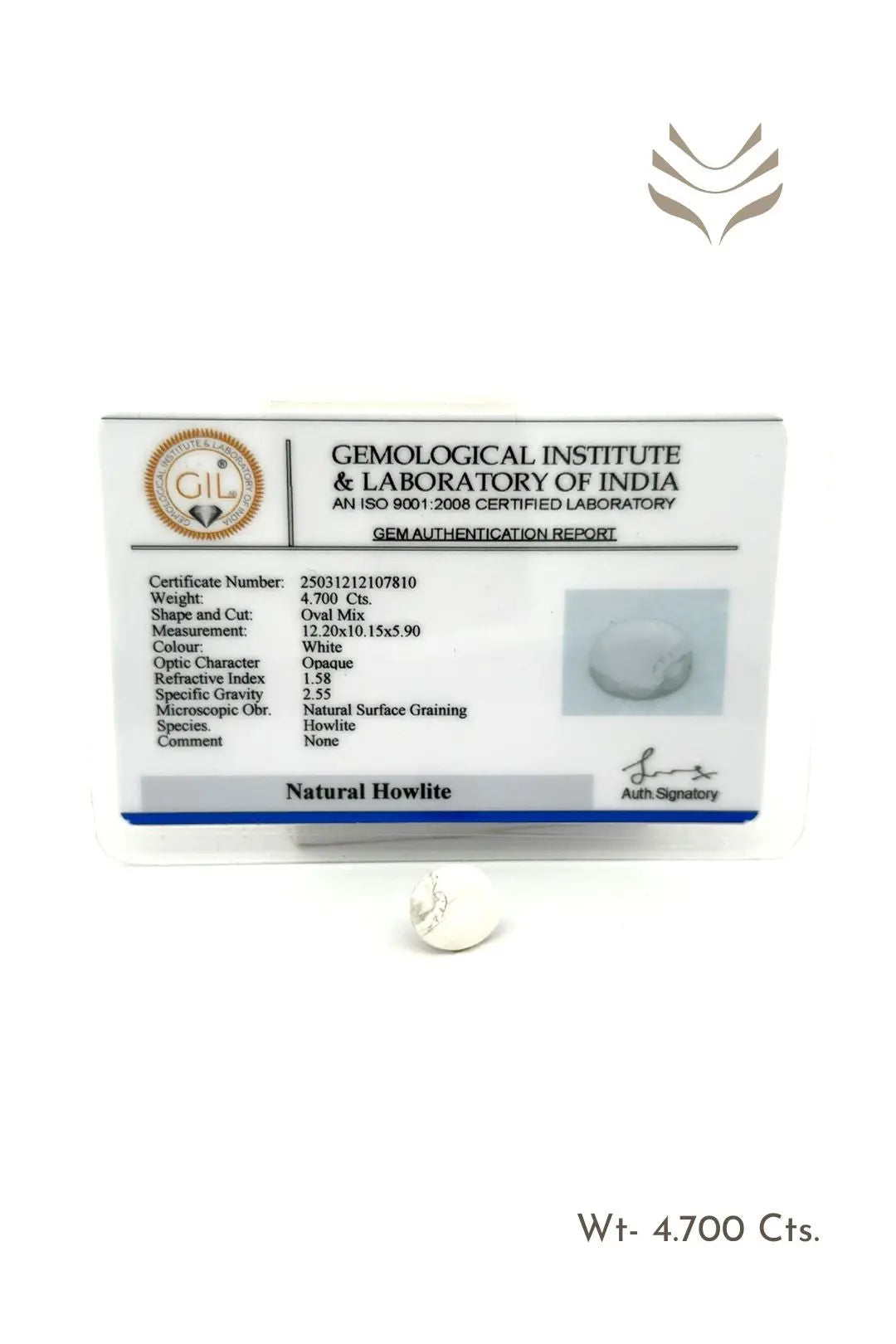 Light-Coded Faceted Howlite- 4.7 Ct