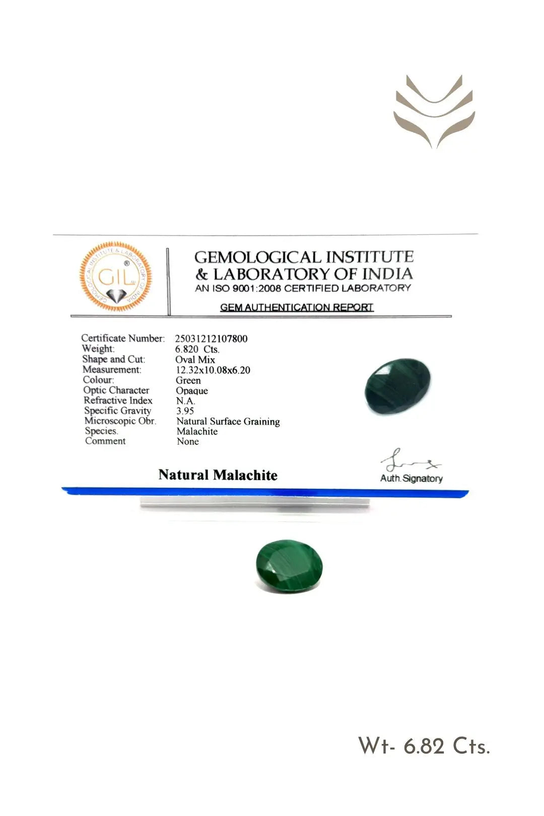 Light-Coded Faceted Malachite - 6.82 Ct