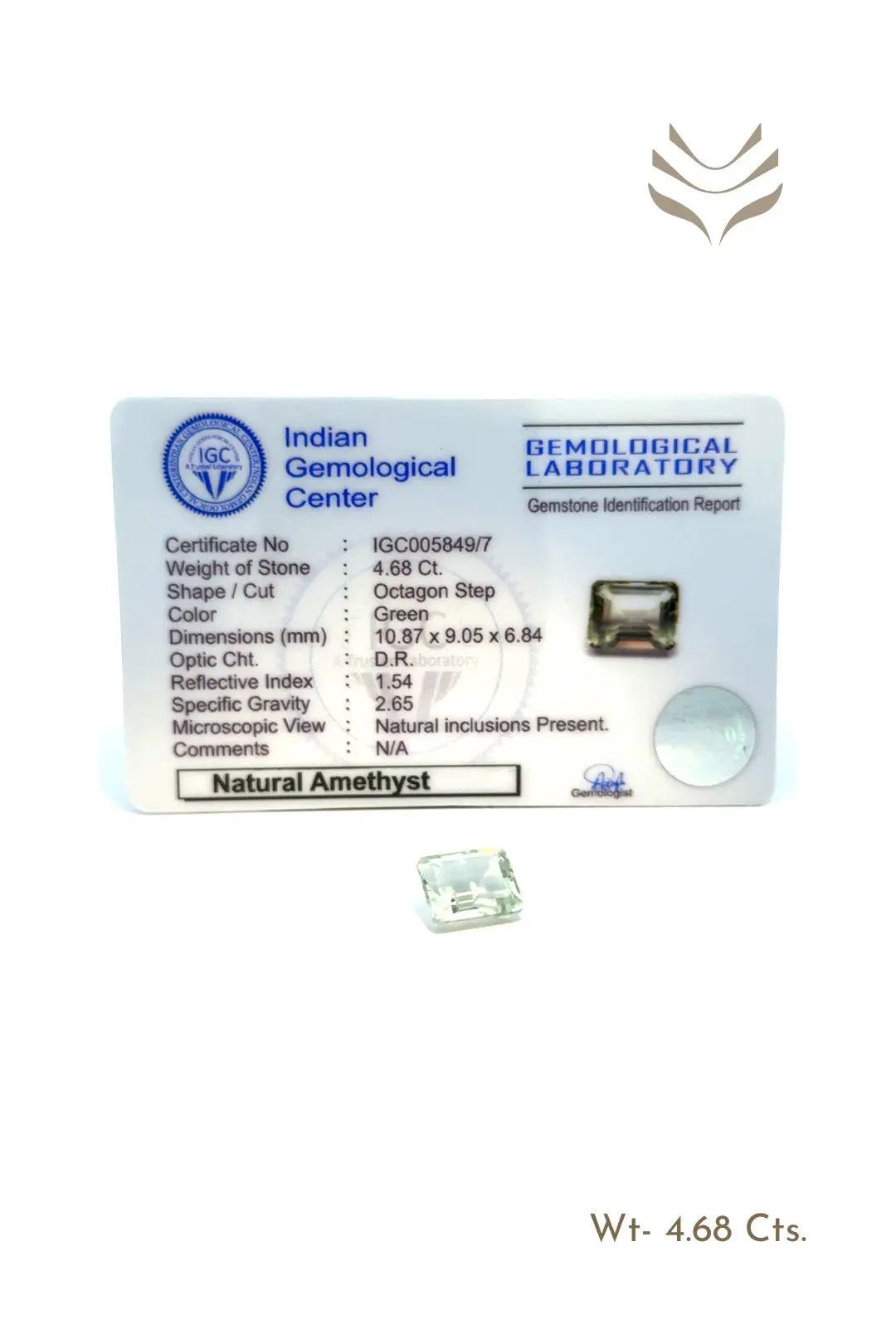 Light-Coded Green Amethyst - 4.68 Ct