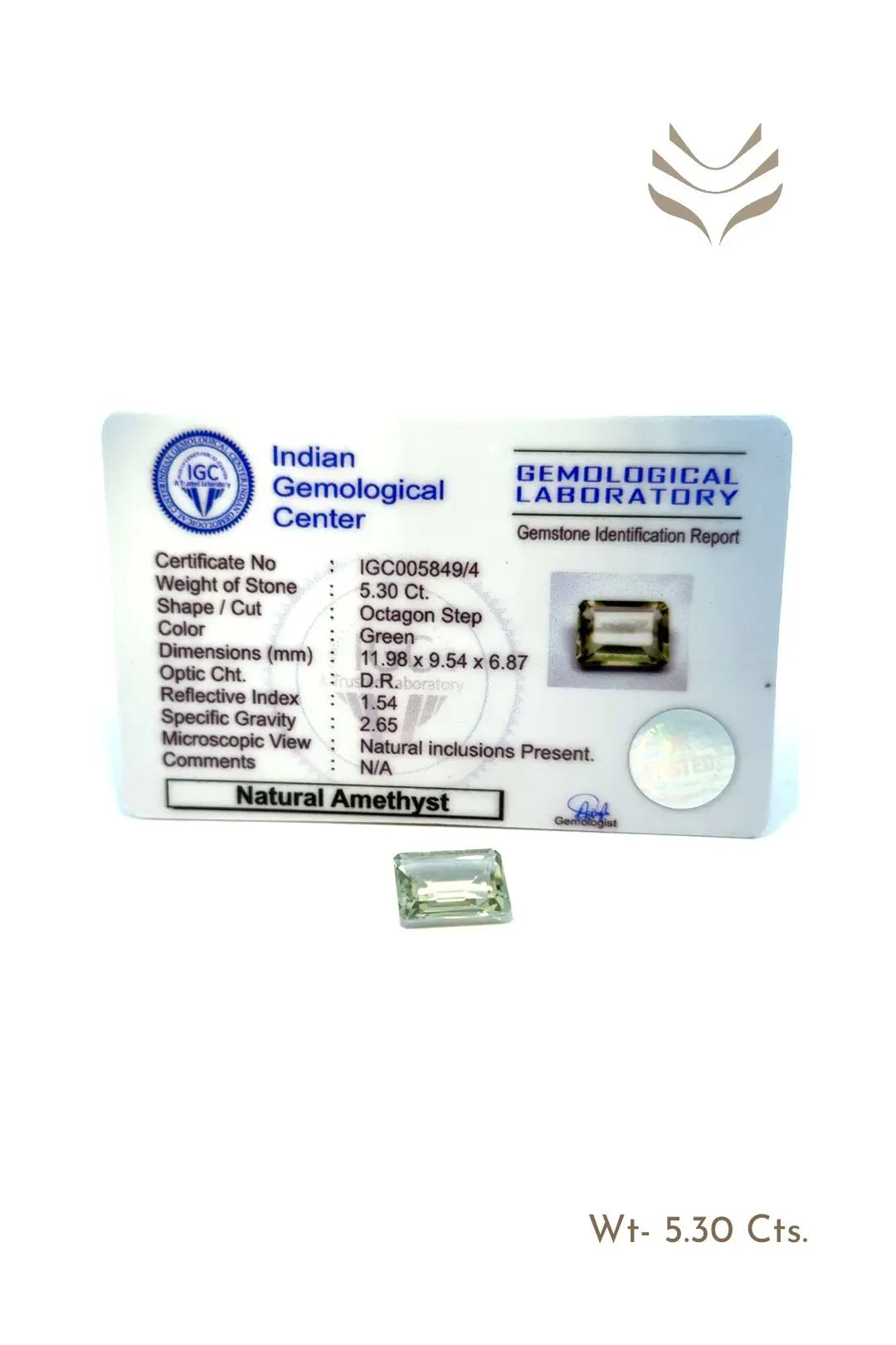 Light-Coded Green Amethyst - 5.30 Ct