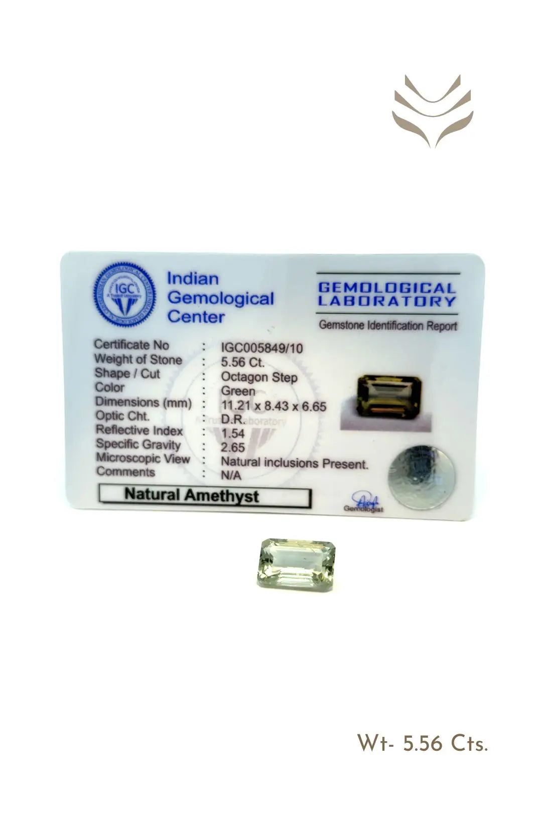 Light-Coded Green Amethyst - 5.56 Ct