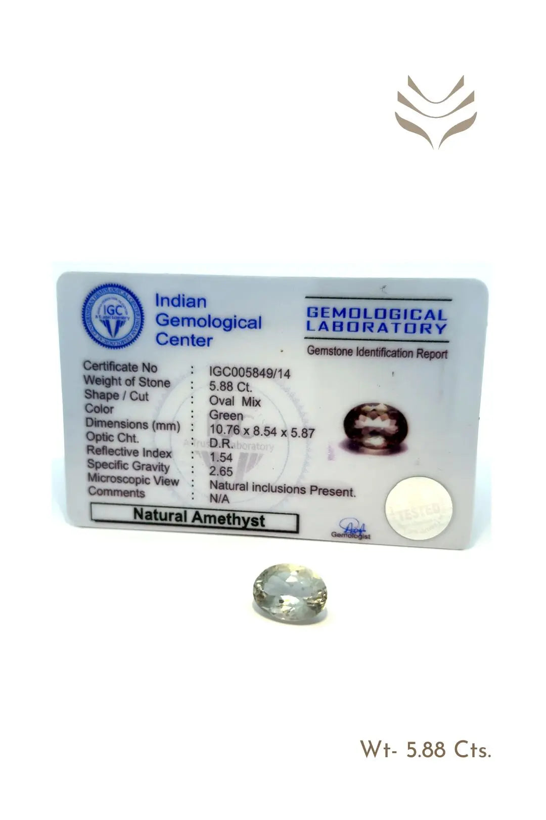 Light-Coded Green Amethyst - 5.88 Ct