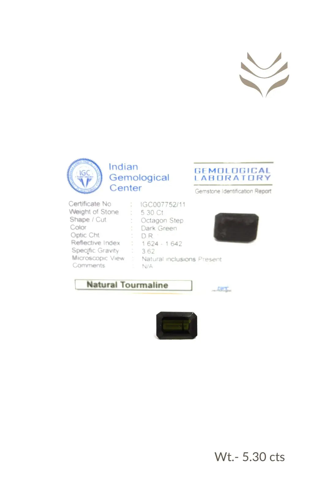 Light-Coded Green Tourmaline- 5.30 Ct