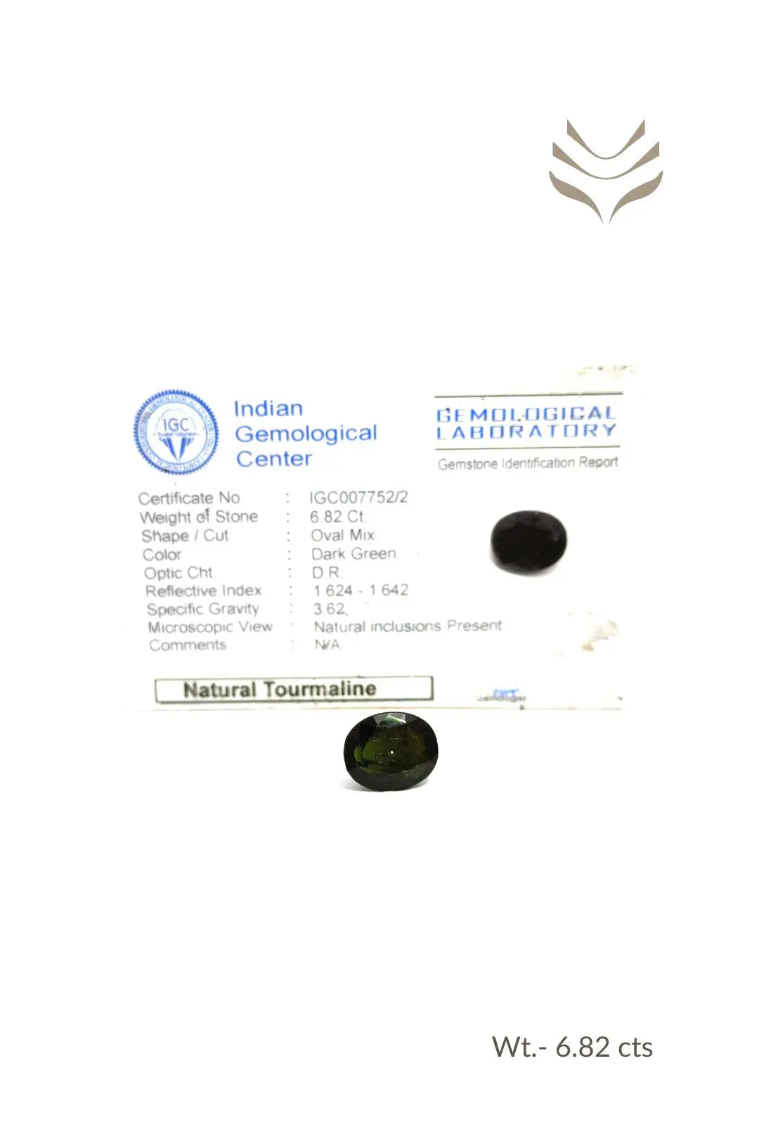 Light-Coded Green Tourmaline- 6.82 Ct