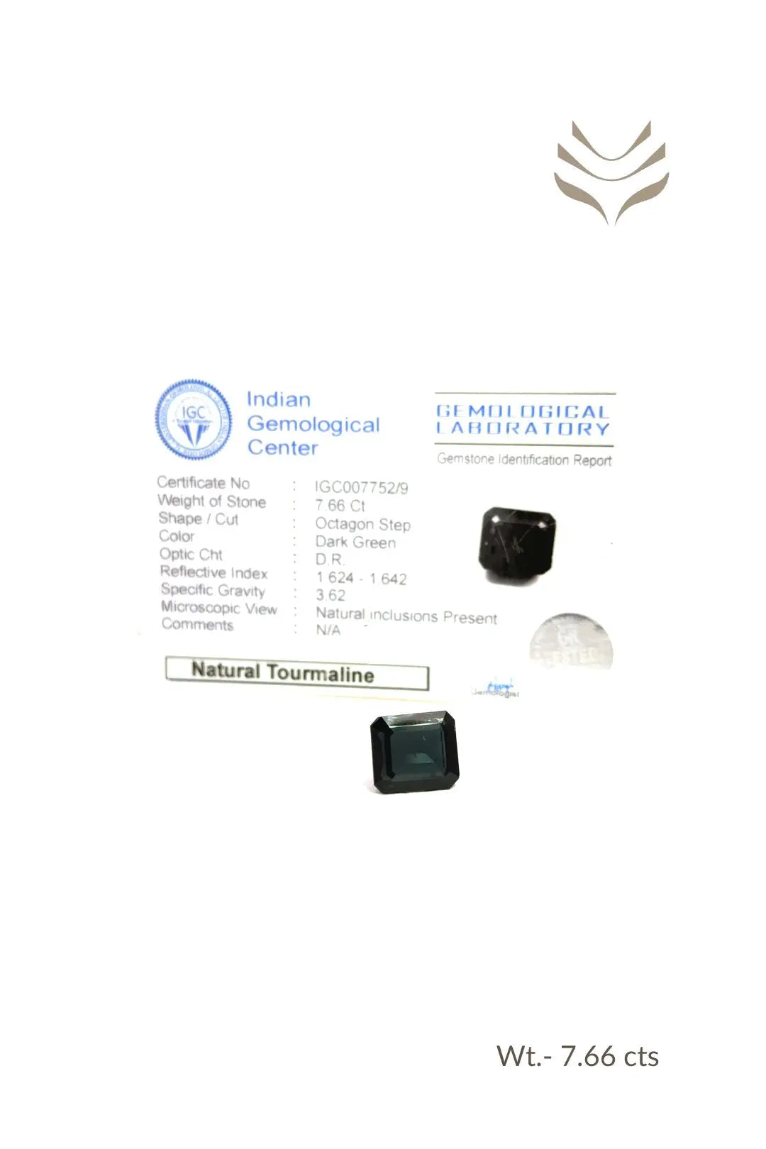 Light-Coded Green Tourmaline- 7.66 Ct
