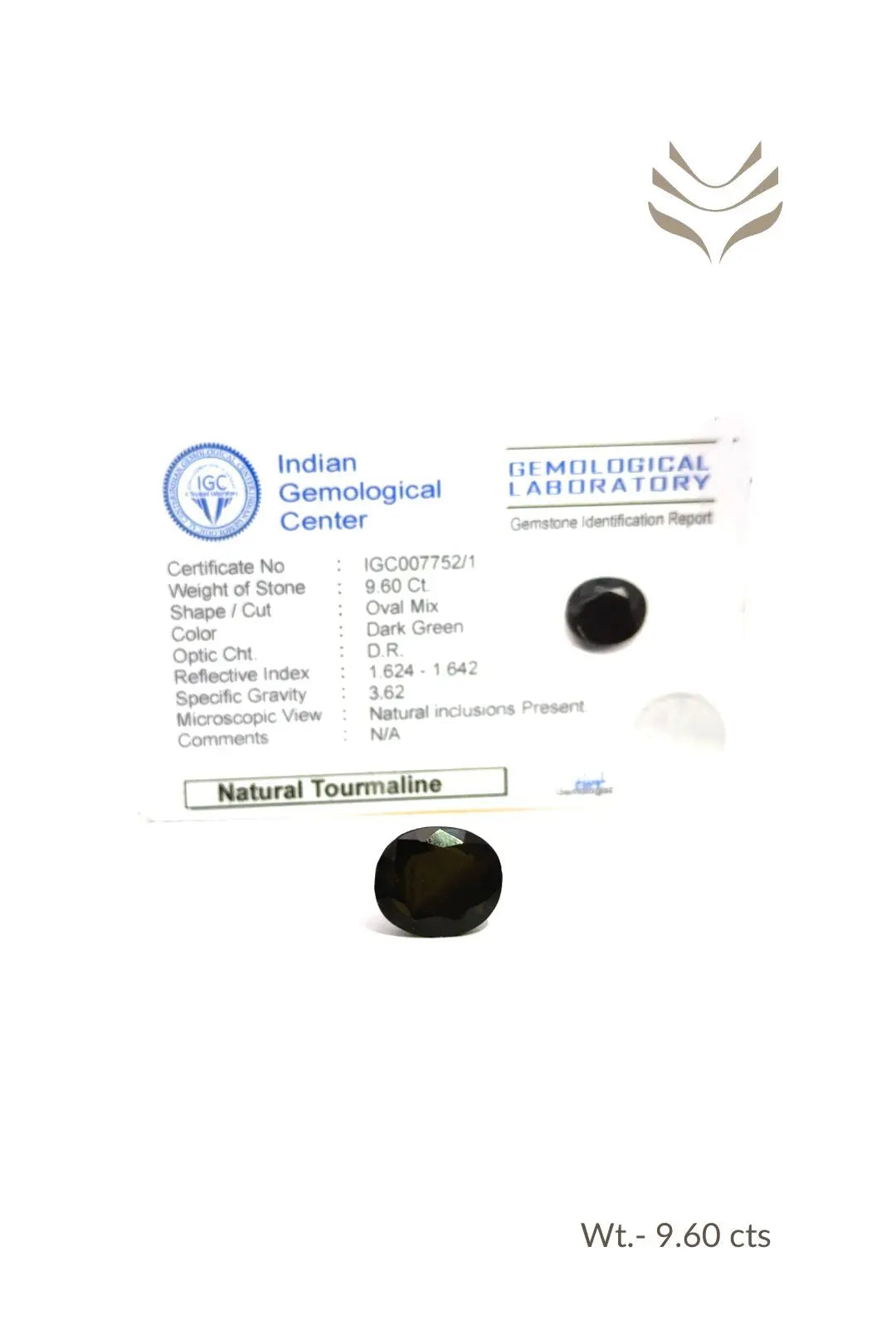 Light-Coded Green Tourmaline- 9.60 Ct