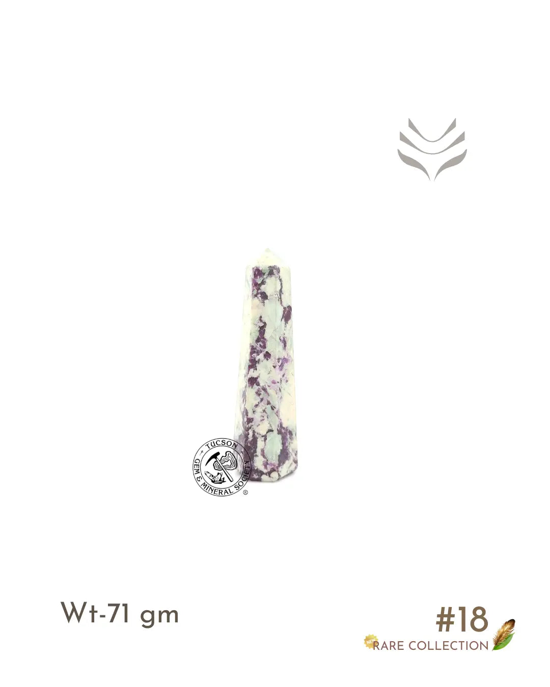 Light-Coded Kammererite Point - Illusion of flowers #18