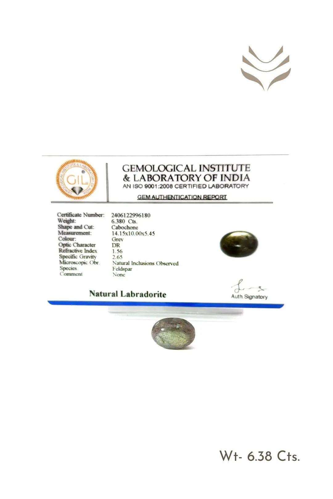 Light-Coded Labradorite- 6.38 Ct