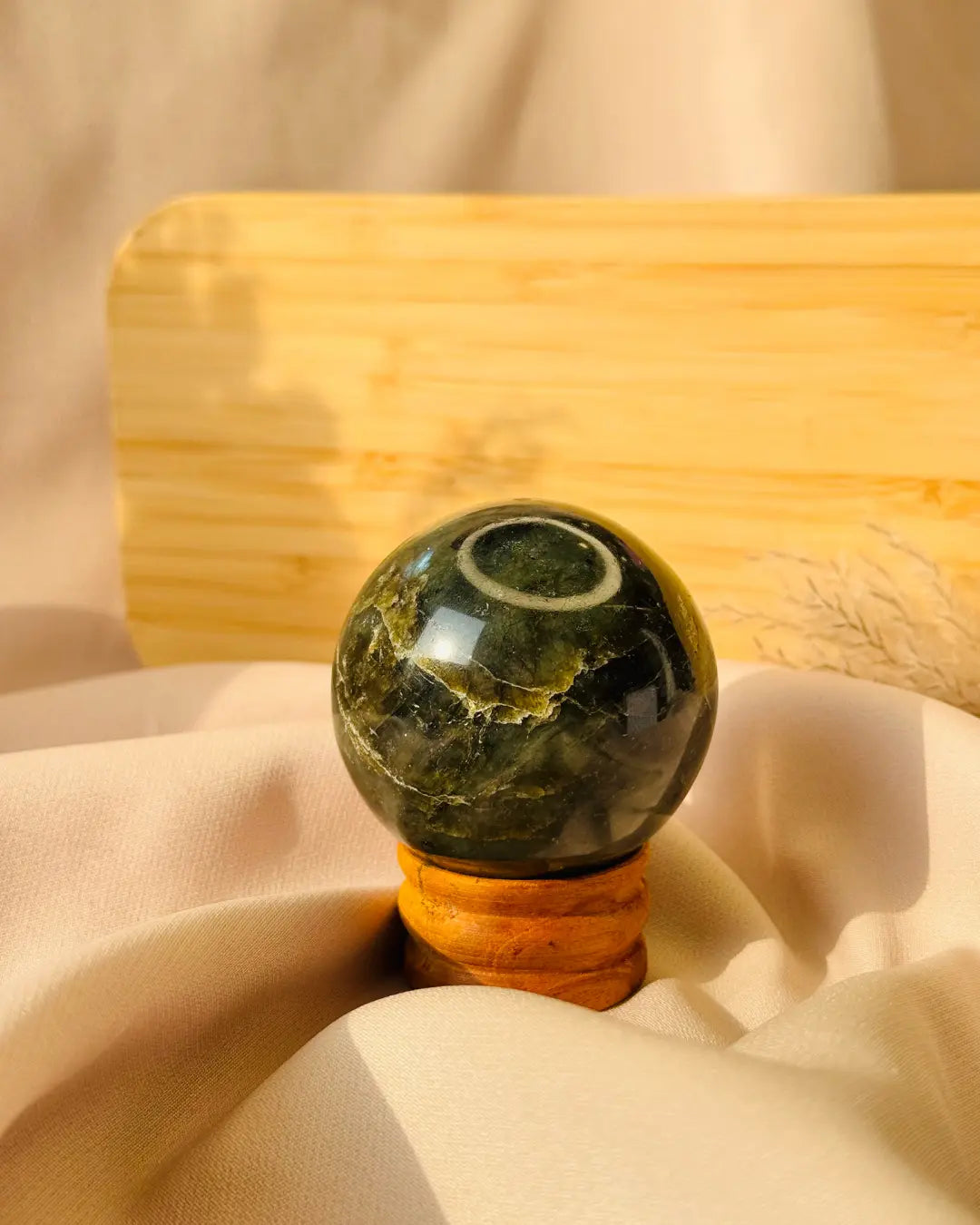 Light-Coded Labradorite Sphere