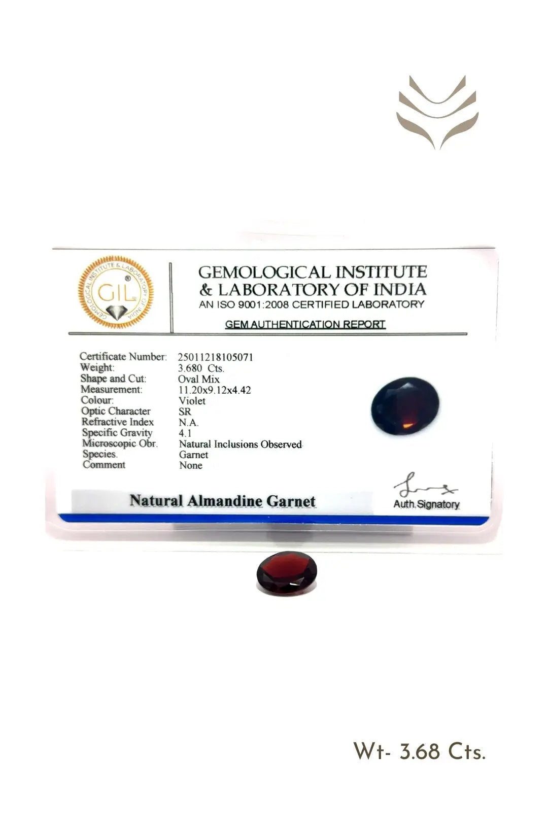 Light-Coded Mozambique Garnet - 3.68 Ct