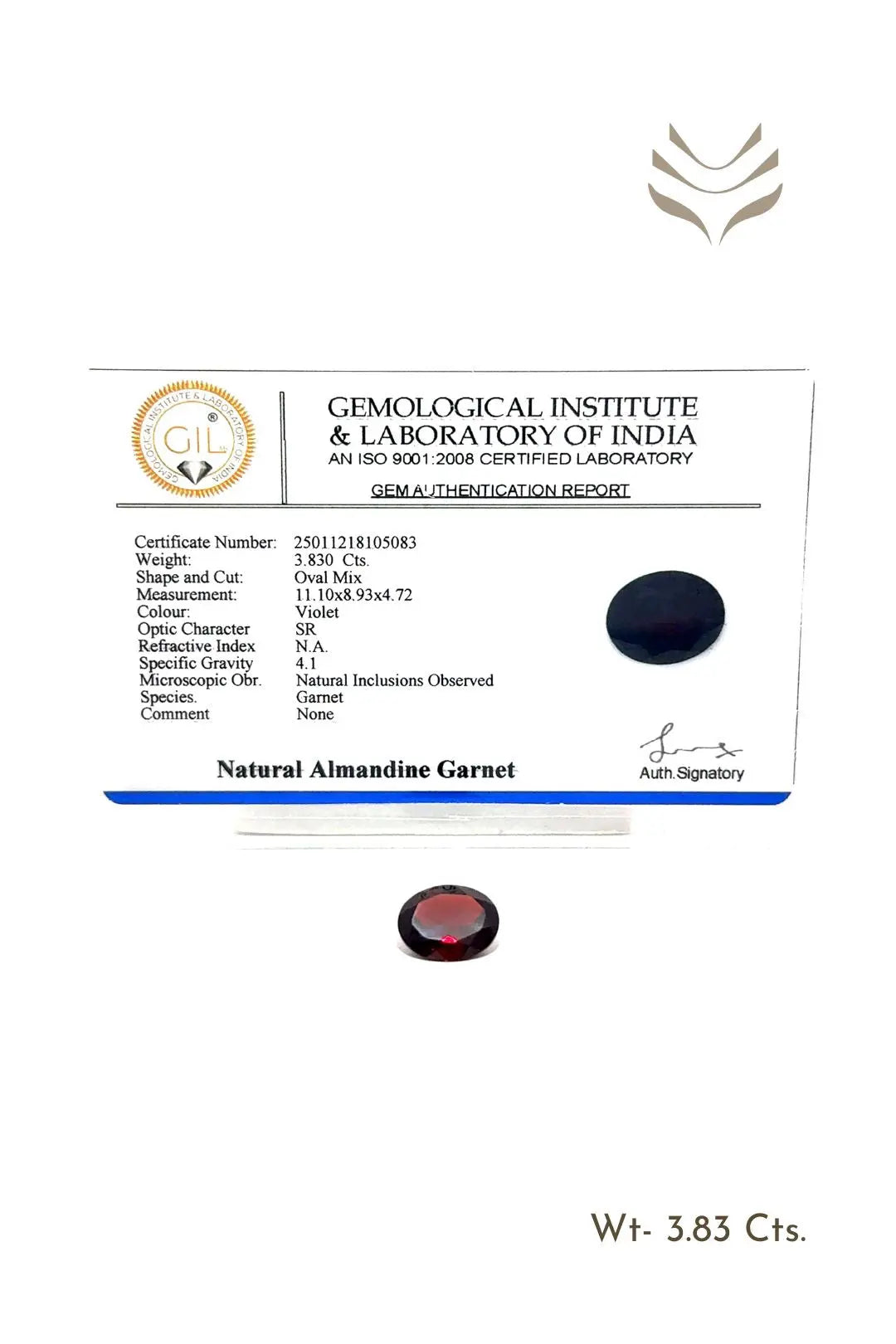 Light-Coded Mozambique Garnet - 3.83 Ct