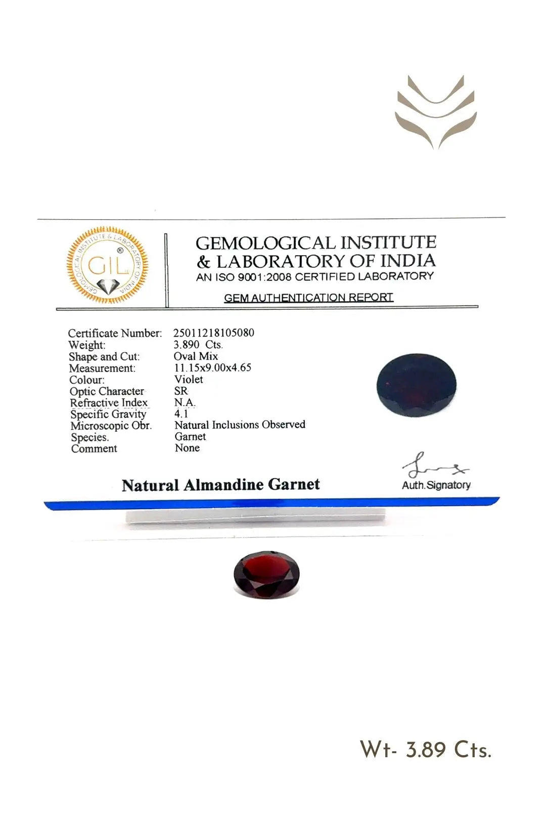 Light-Coded Mozambique Garnet - 3.89 Ct