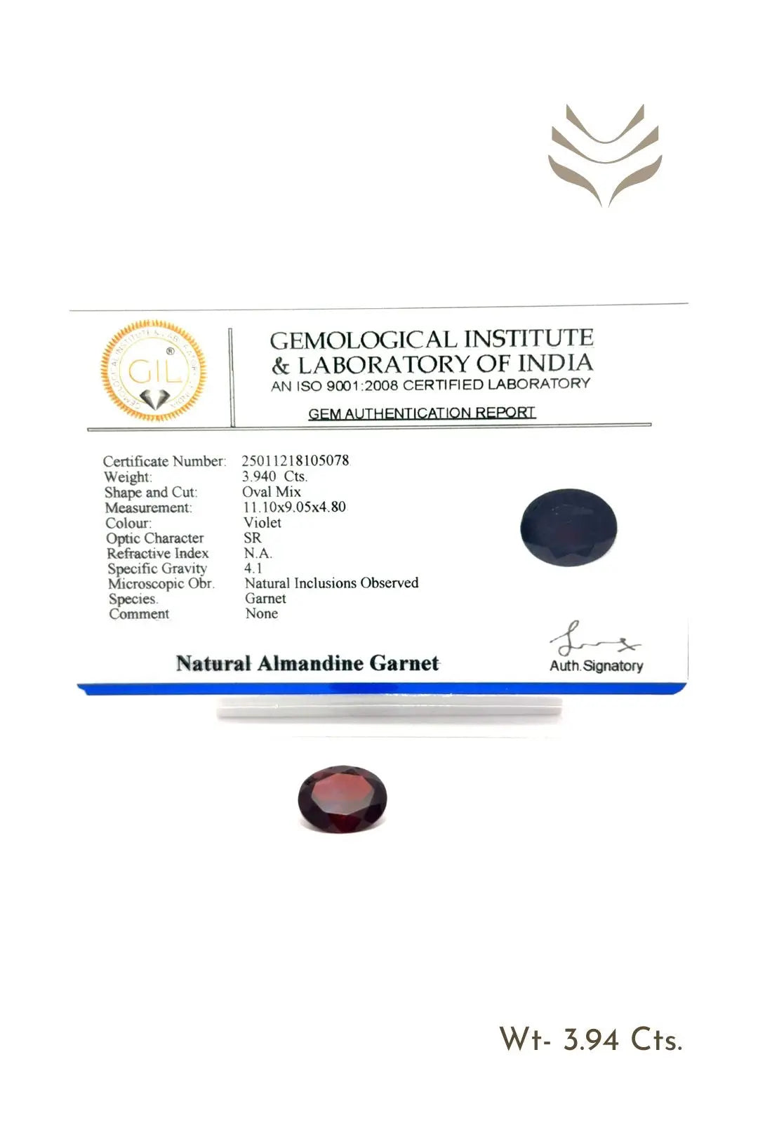 Light-Coded Mozambique Garnet - 3.94 Ct