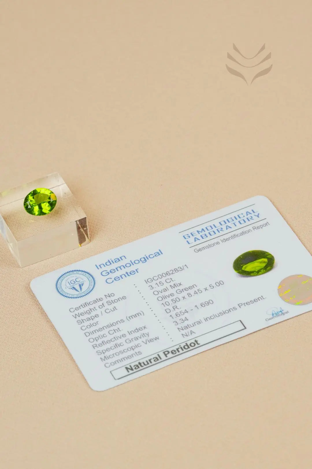 Light-Coded Peridot - 3.15 Ct