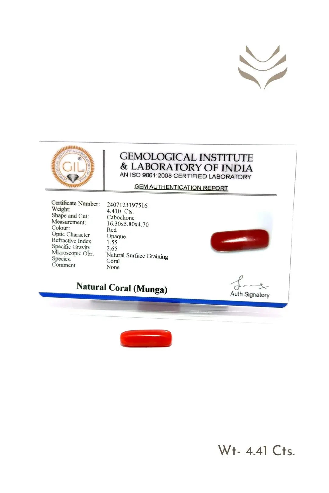 Light-Coded Red Coral - 4.41 CT