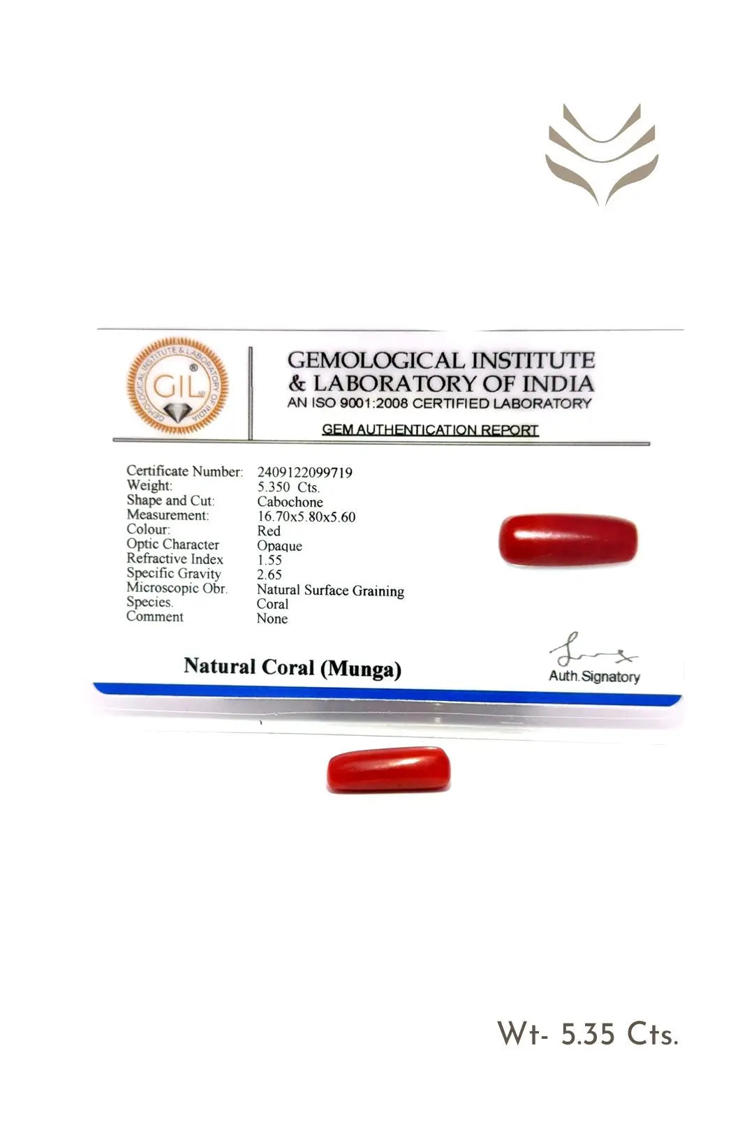 Light-Coded Red Coral - 5.35 CT