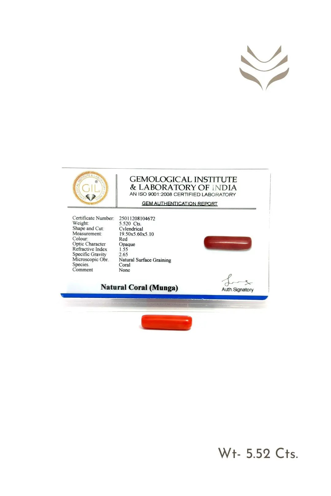 Light-Coded Red Coral - 5.52