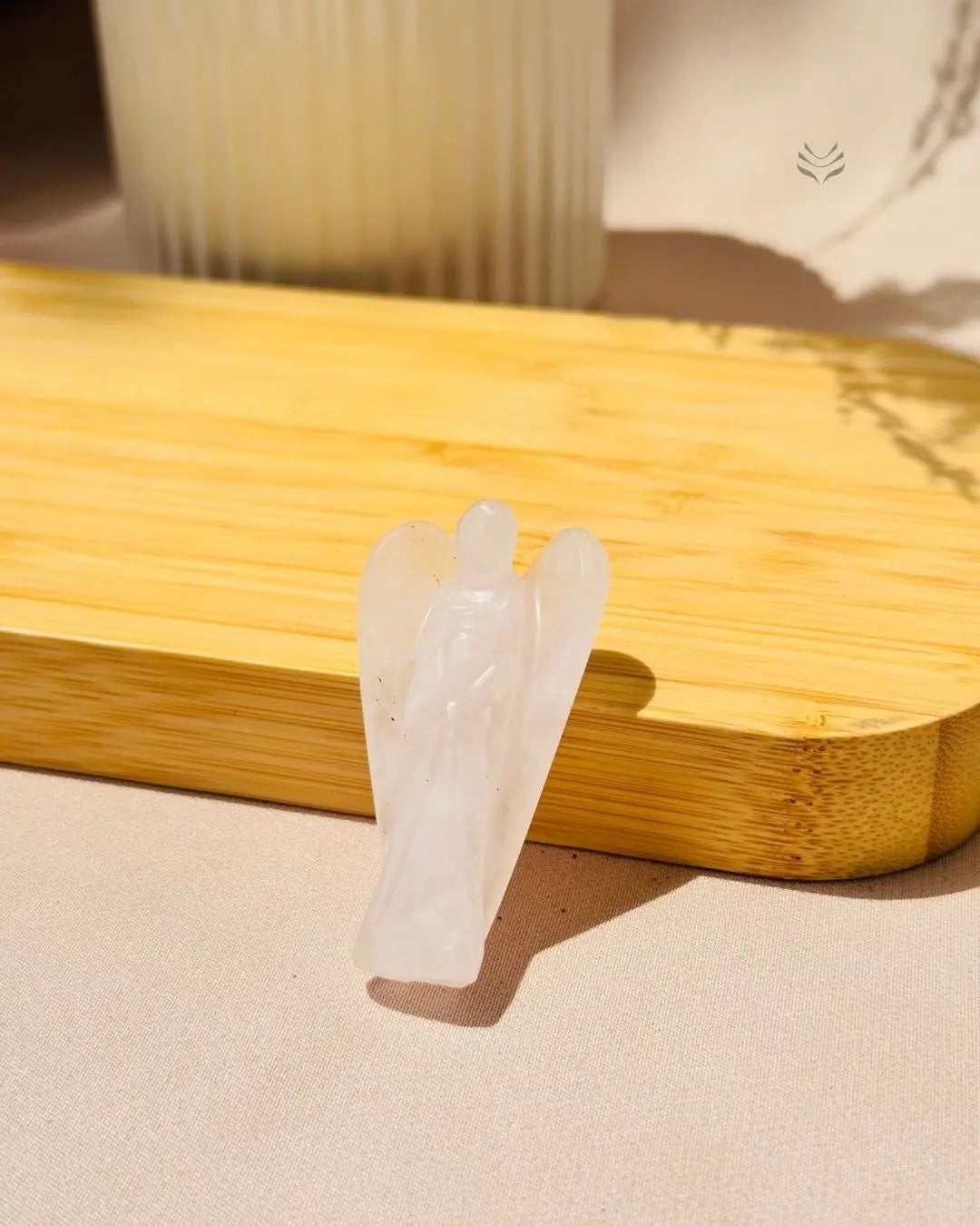 Light-Coded Rose Quartz Bedside Angel
