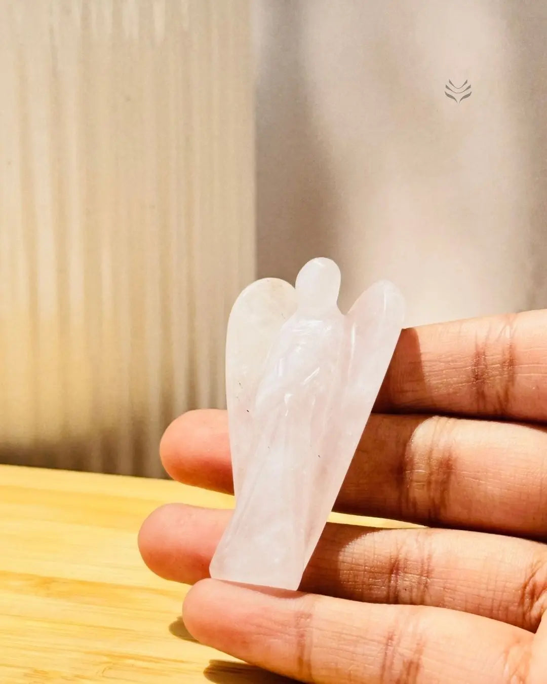Light-Coded Rose Quartz Bedside Angel