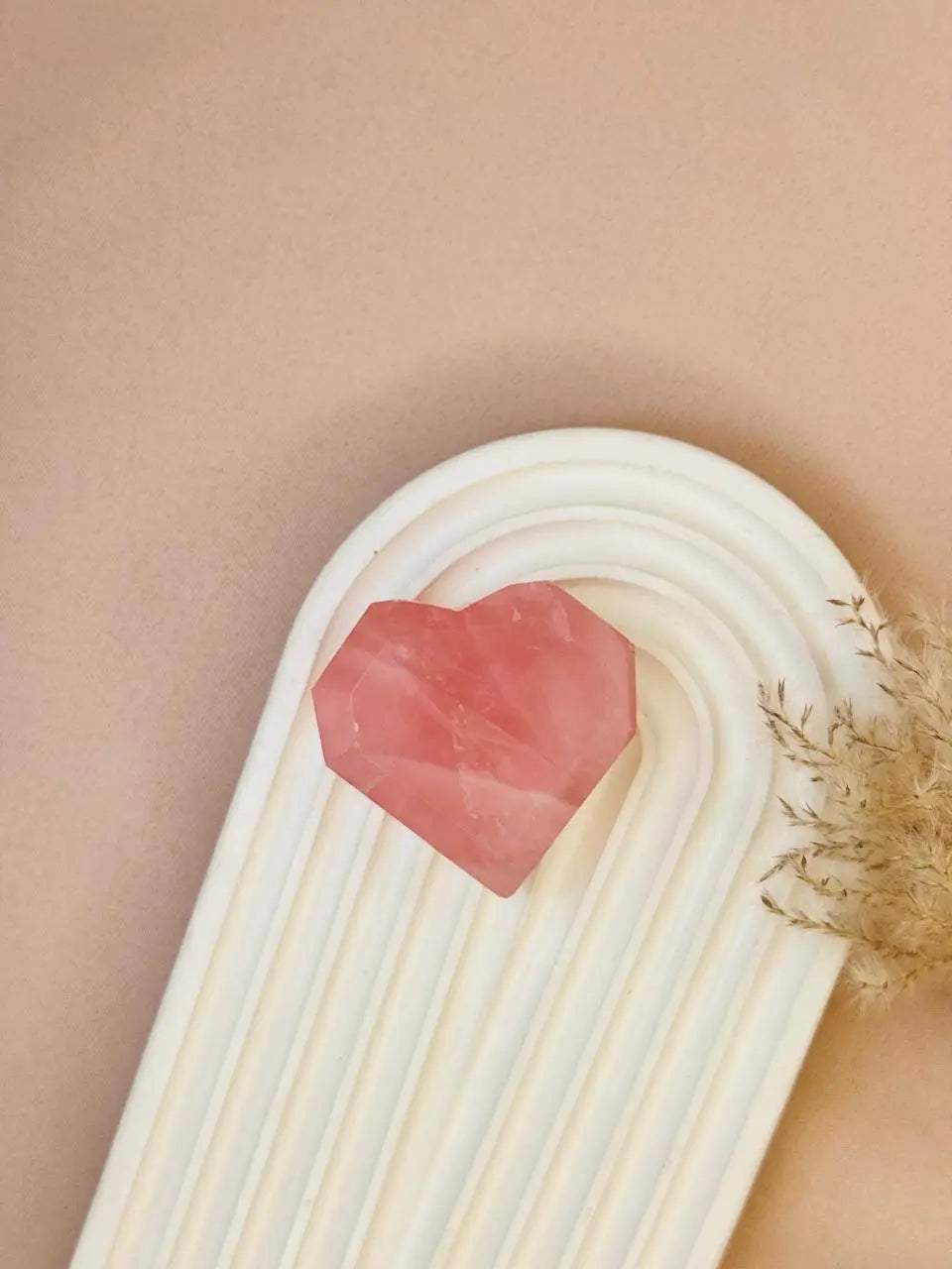 Light-Coded Rose Quartz Heart-Faceted (Small)