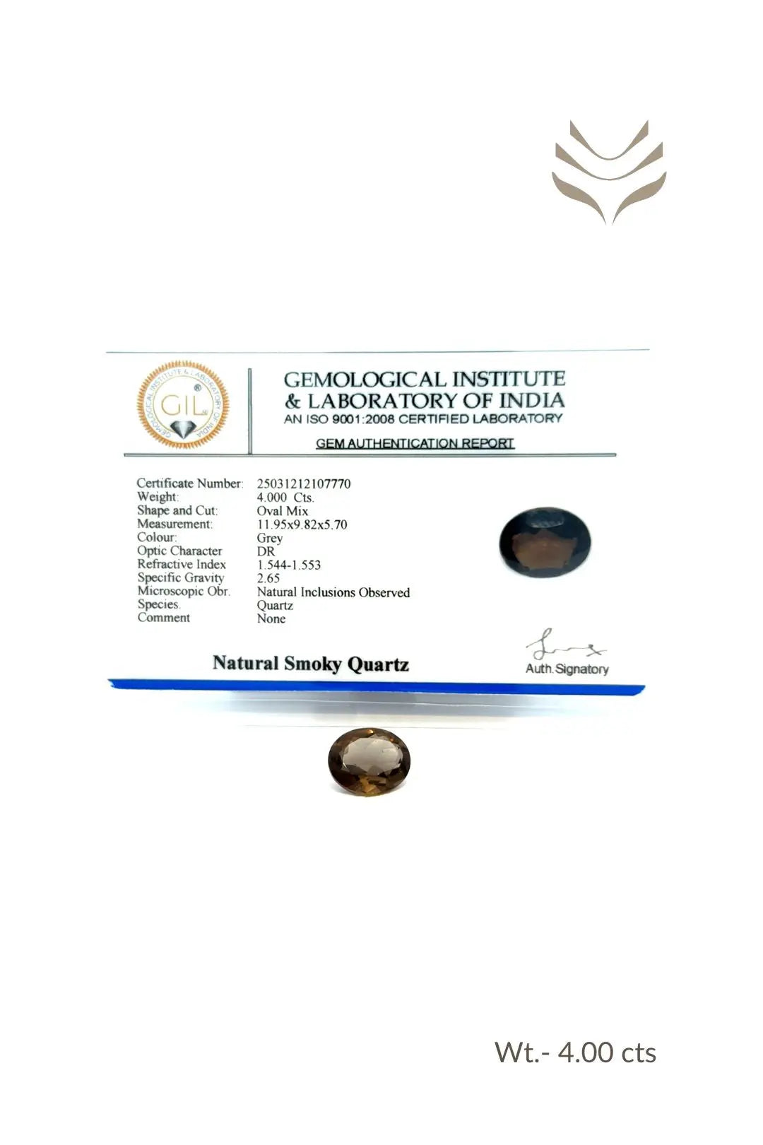 Light-Coded Smokey Quartz - 4.00 Ct